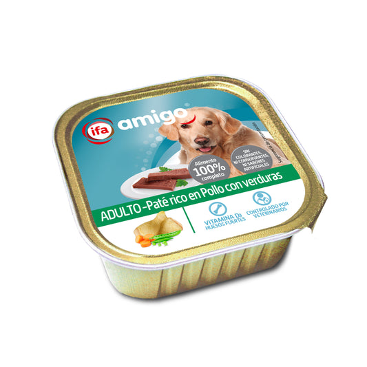Comida perro paté pollo/verdura tarrina Ifa amigo 300g La Despensa