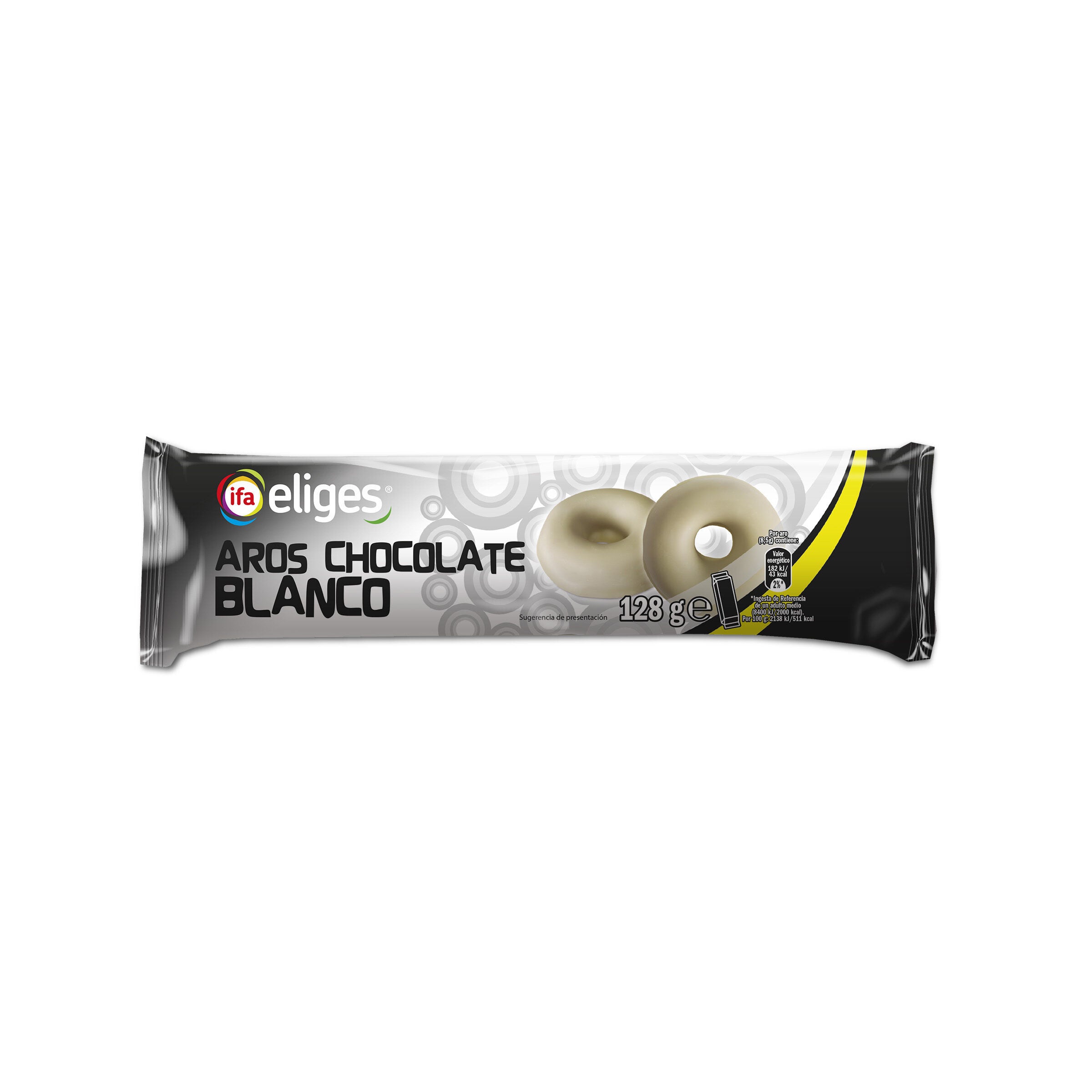 Galleta bañada chocolate blanco aros Ifa eliges 128g