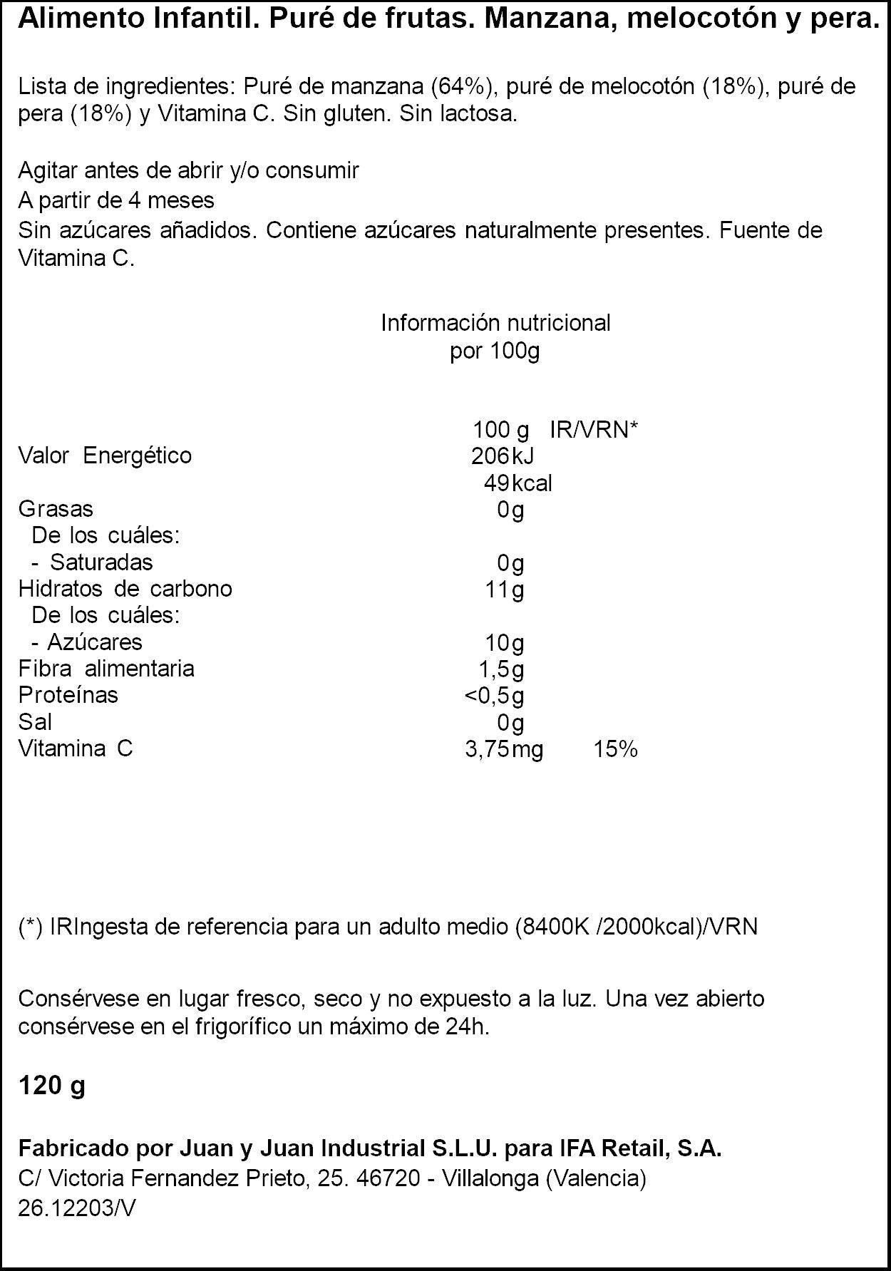 Compota frutas variadas Baby cuac 120g