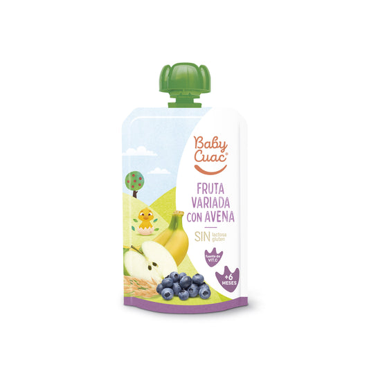 Compota fruta variada con avena Baby cuac 120g La Despensa