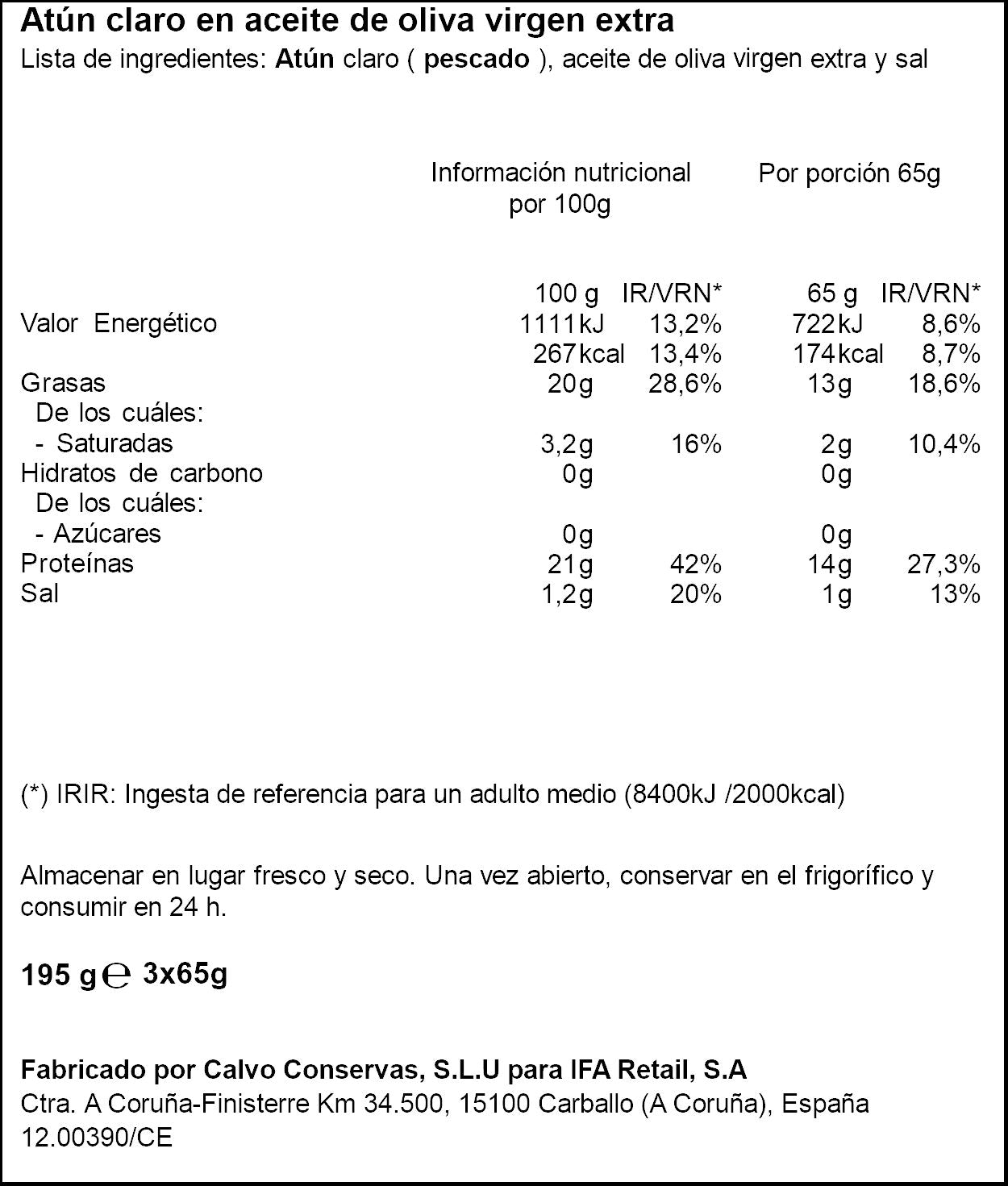 Atun claro aceite oliva virgen extra vuelca facil ro Ifa eliges 3x52g escurr