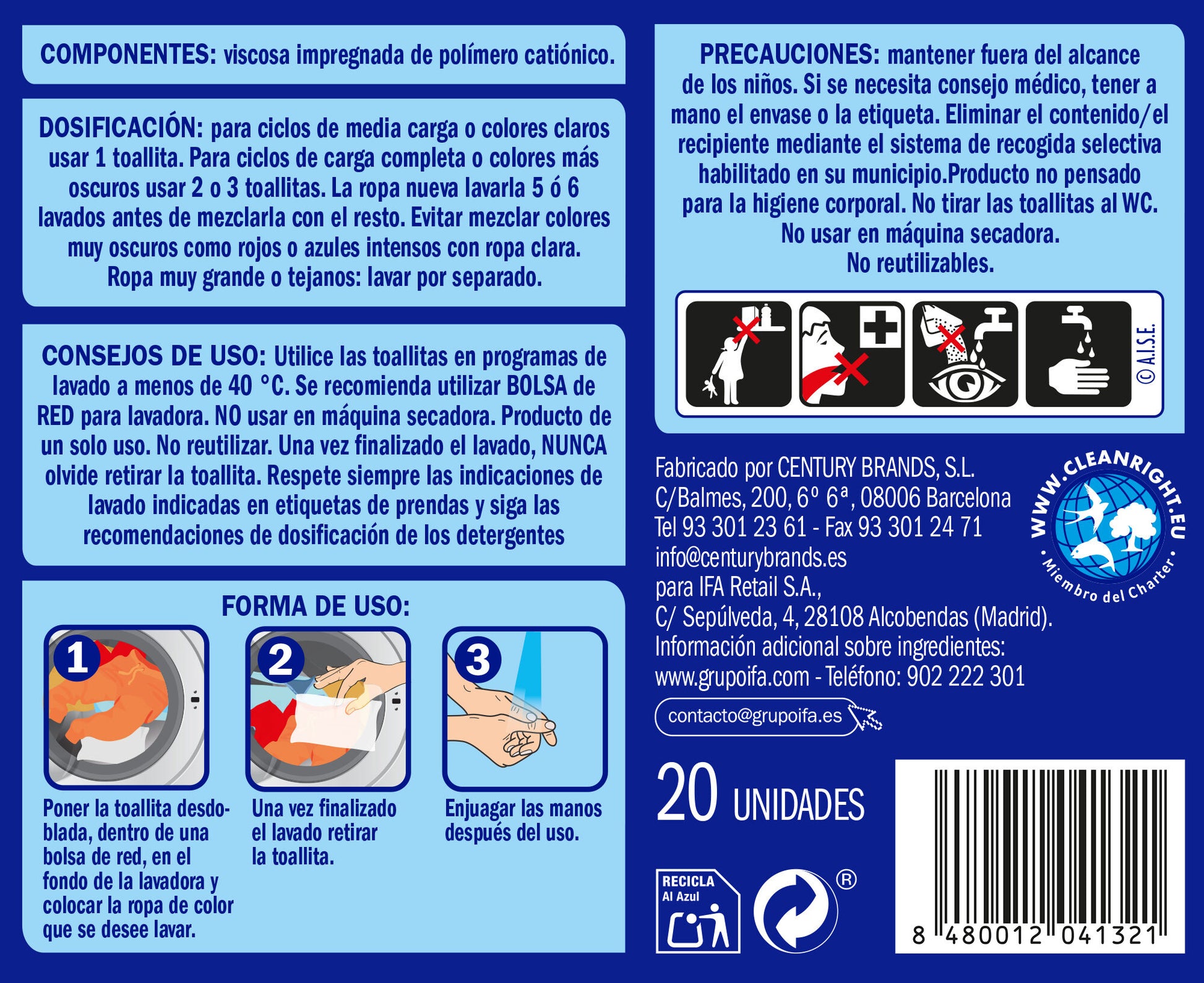 Toallitas anti-transferencia  Ifa sabe 20u