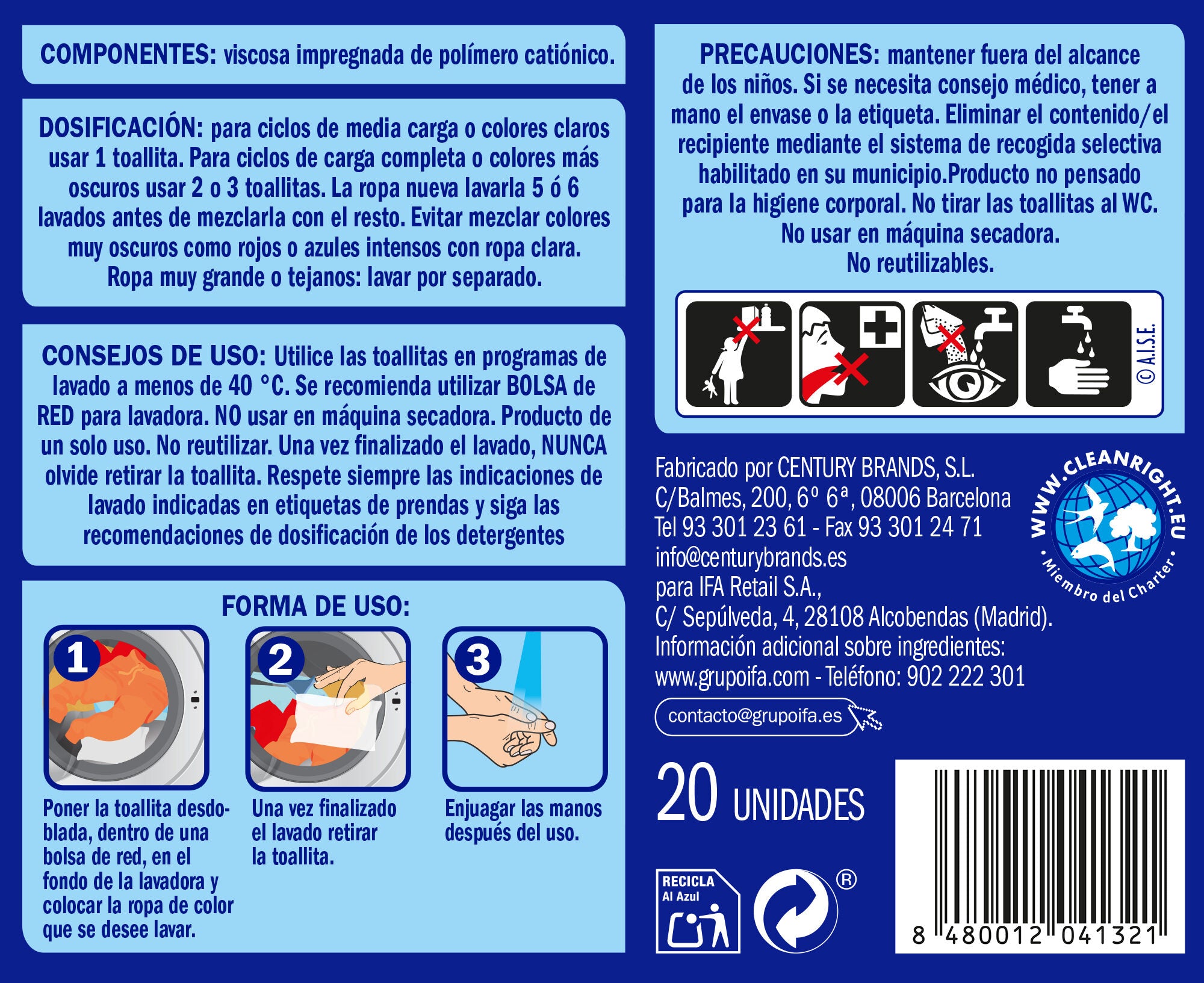 Toallitas anti-transferencia  Ifa sabe 20u