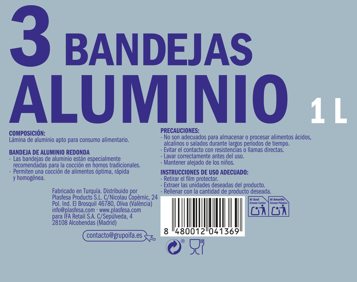 Bandeja aluminio redonda Ifa sabe p3