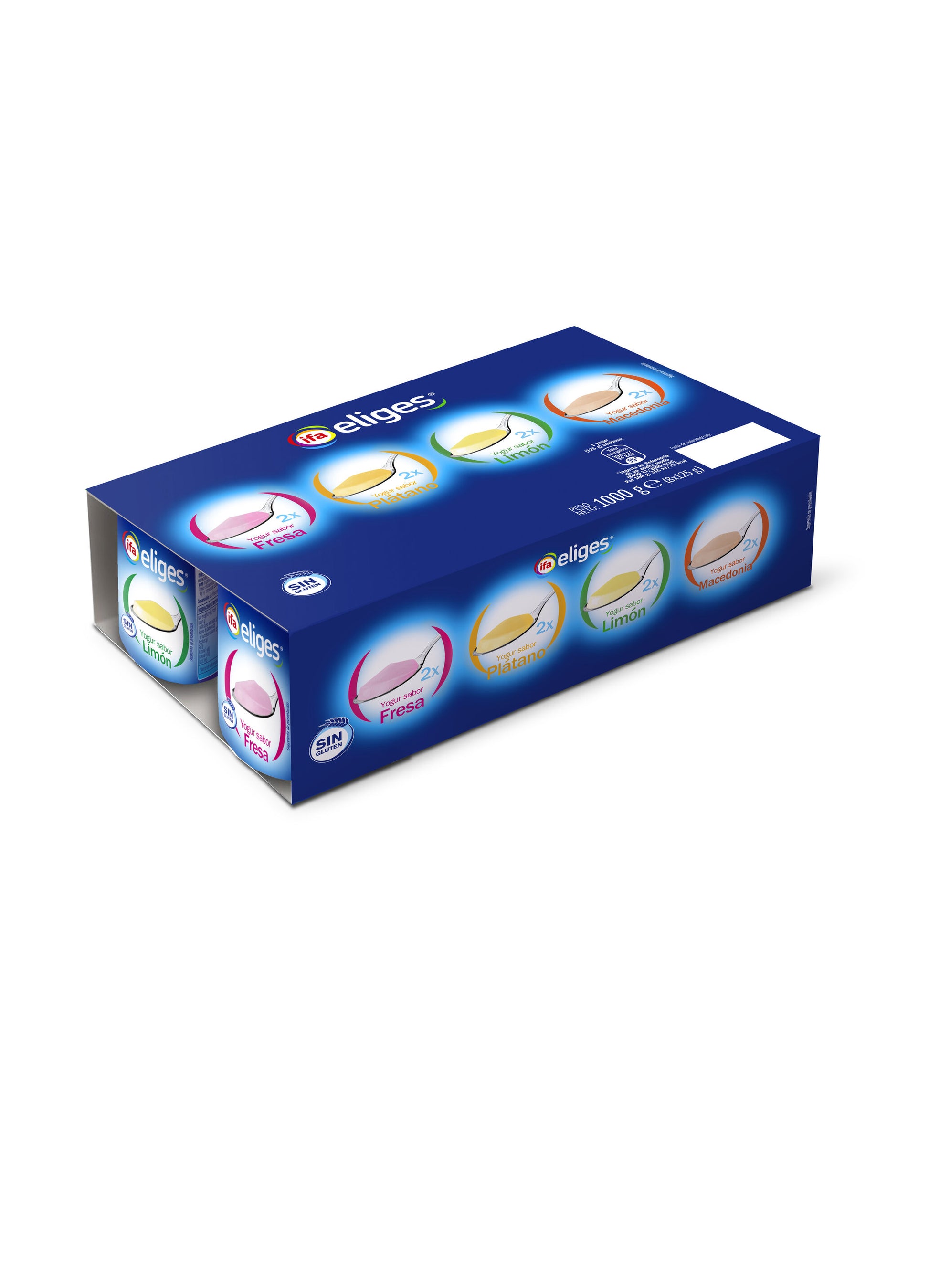 Yogur sabores fr/pla/lim/mac Ifa eliges p8 125g/u