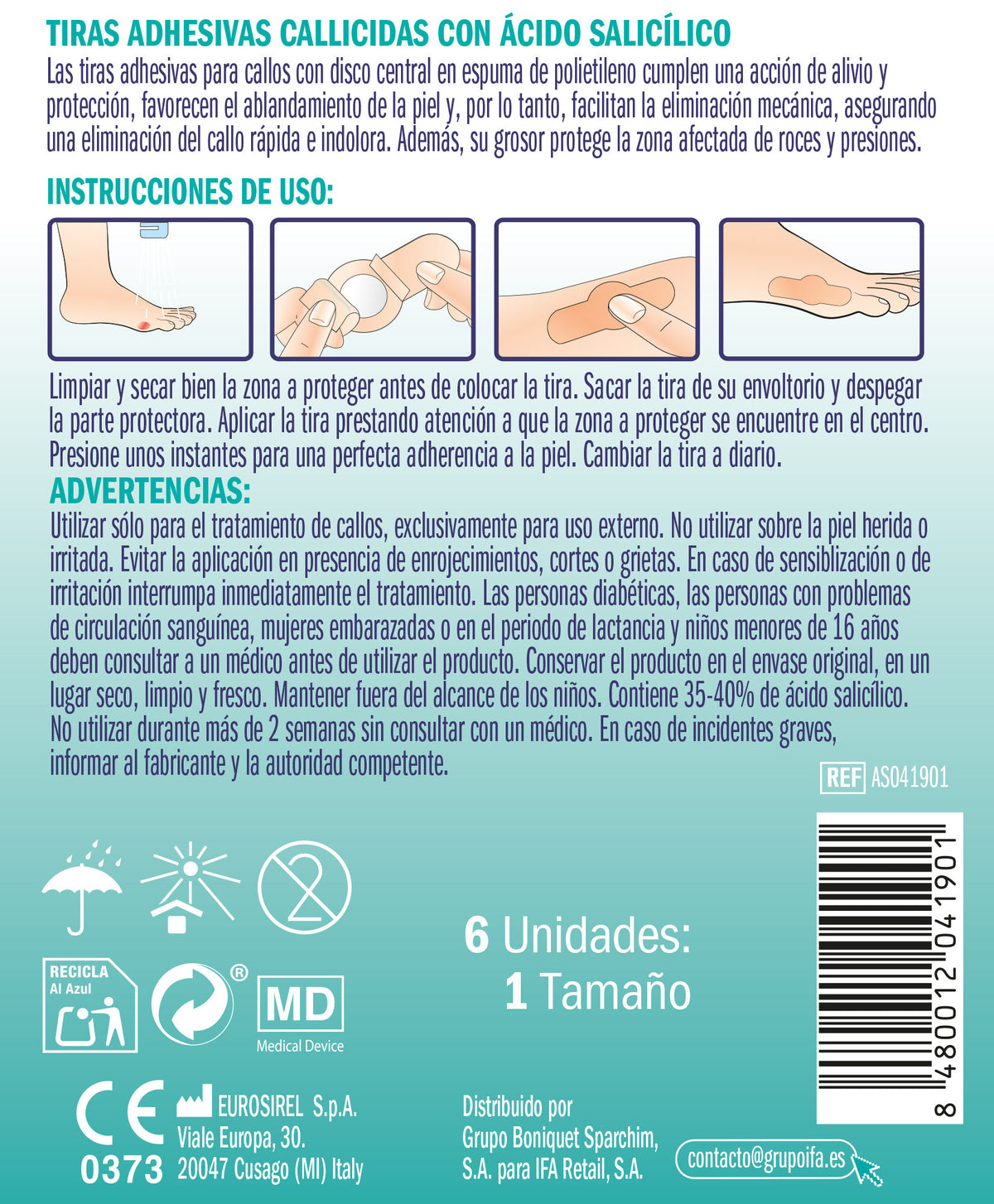 Apósitos callicida con acido salicilico Ifa unnia 6u