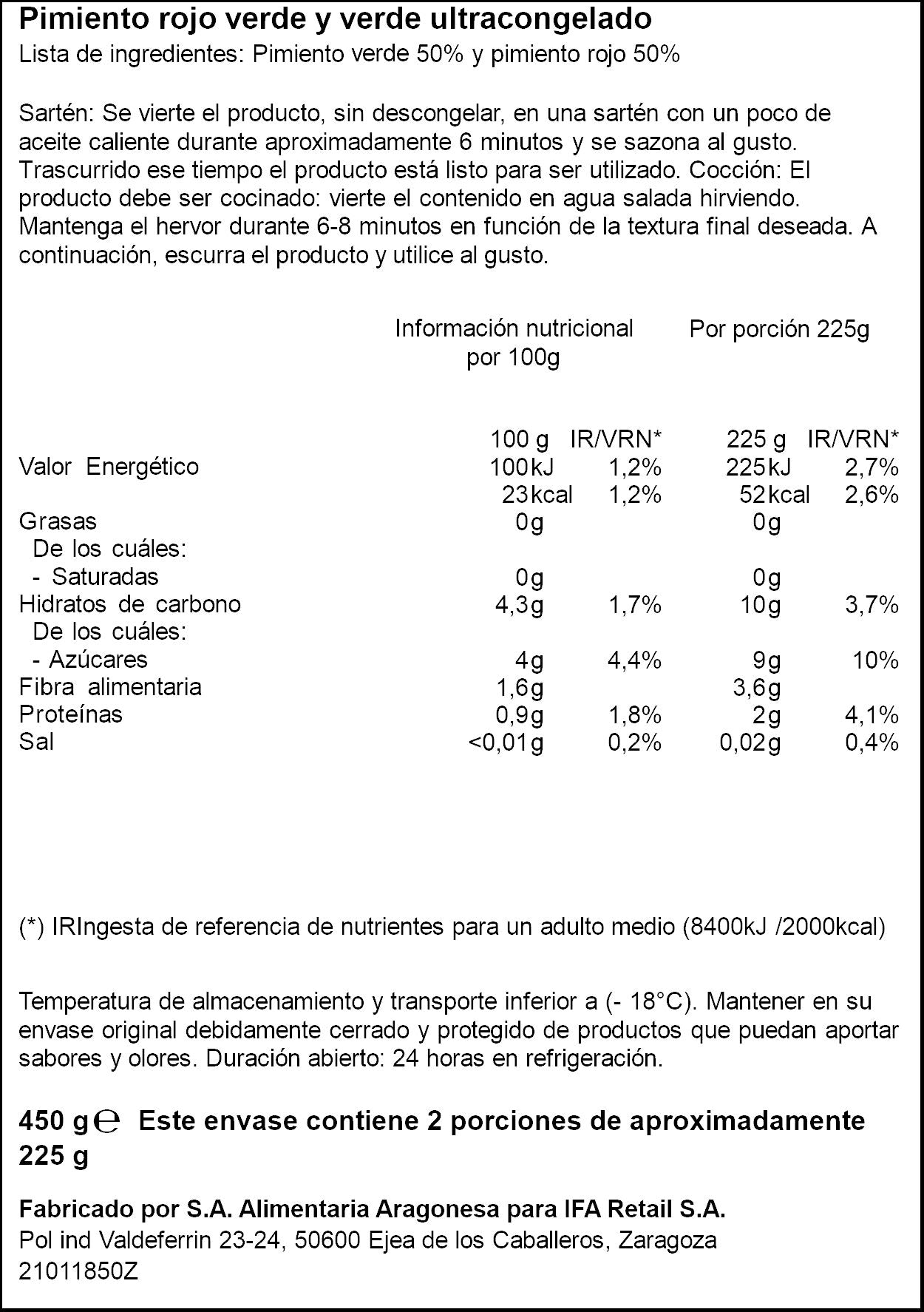 Mezcla pimiento rojo y verde Ifa eliges 450g