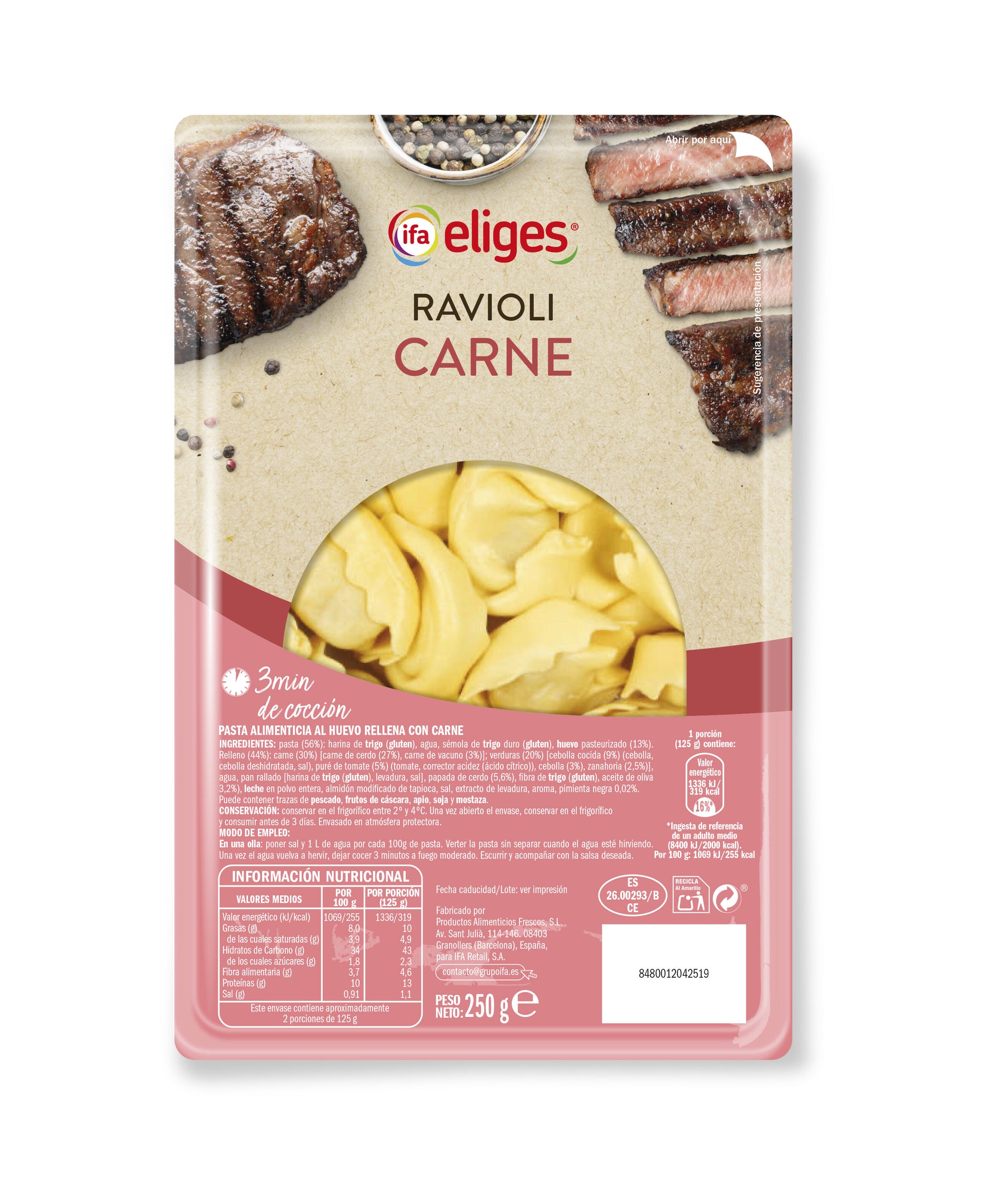 Ravioli carne Ifa eliges 250g