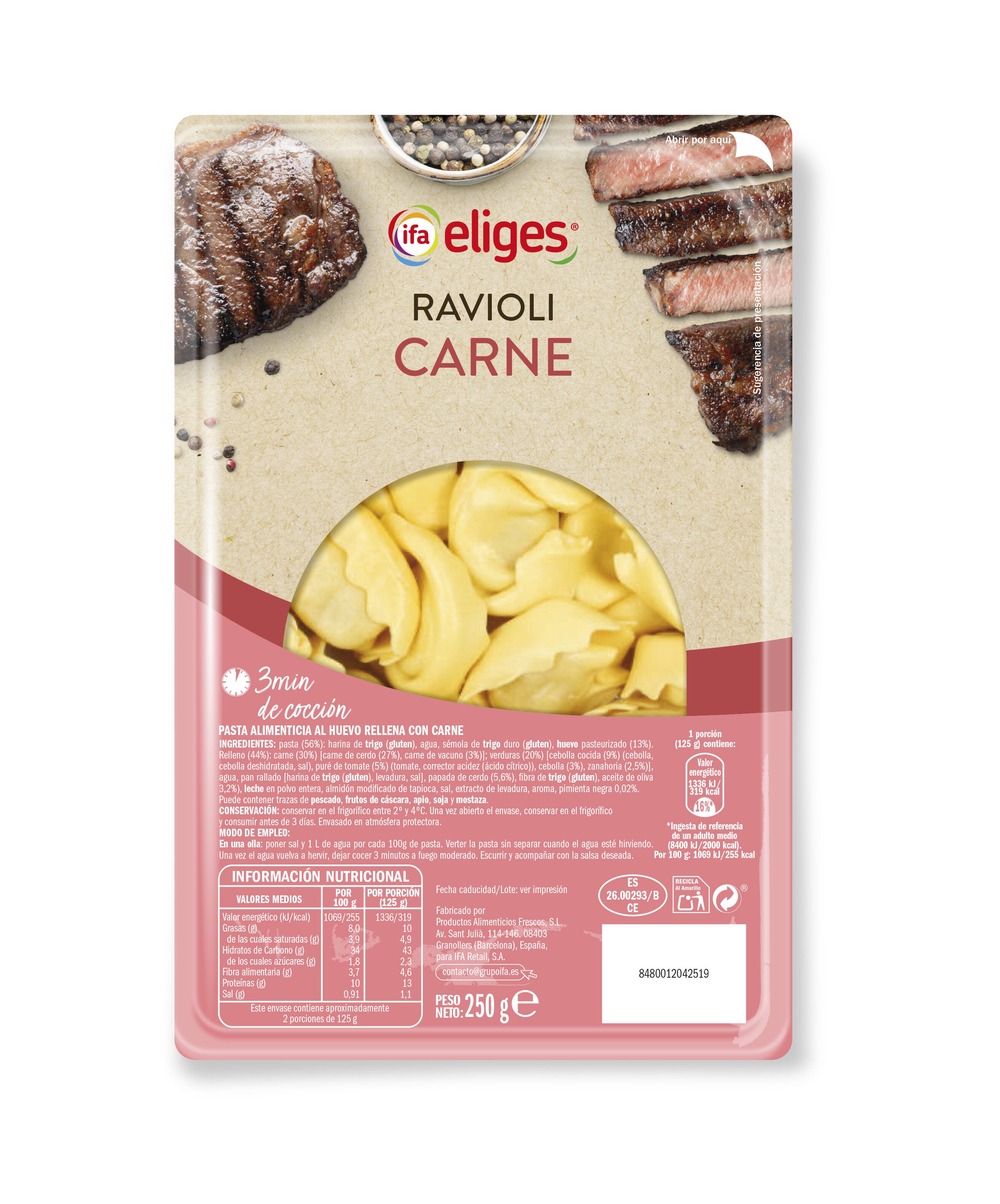Ravioli carne Ifa eliges 250g