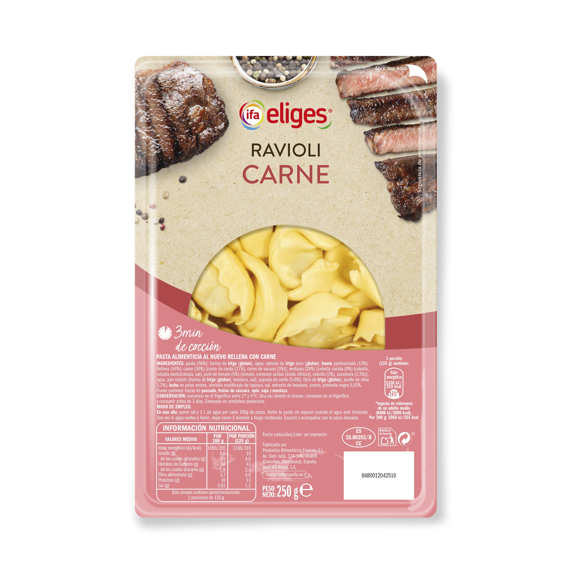 Ravioli carne Ifa eliges 250g