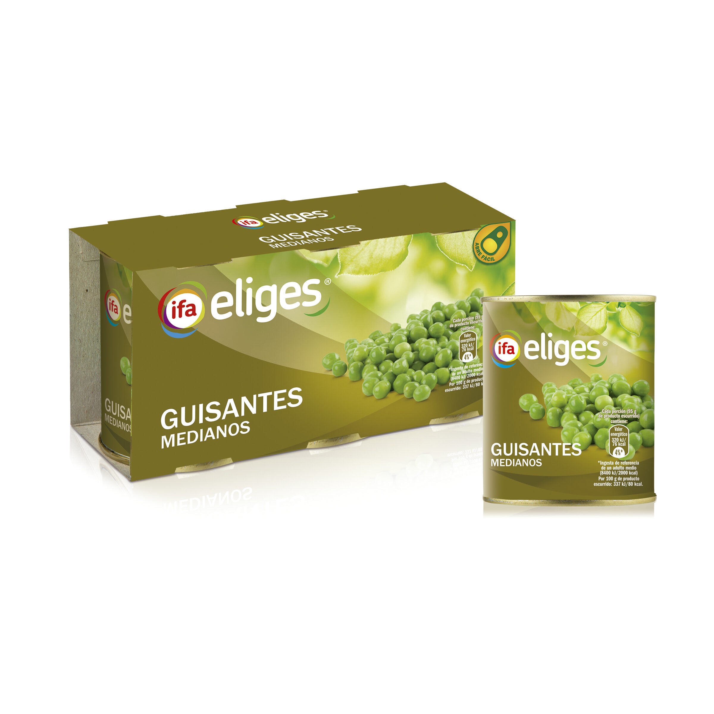 Guisantes mediano lata Ifa eliges p3 95g/u escurr