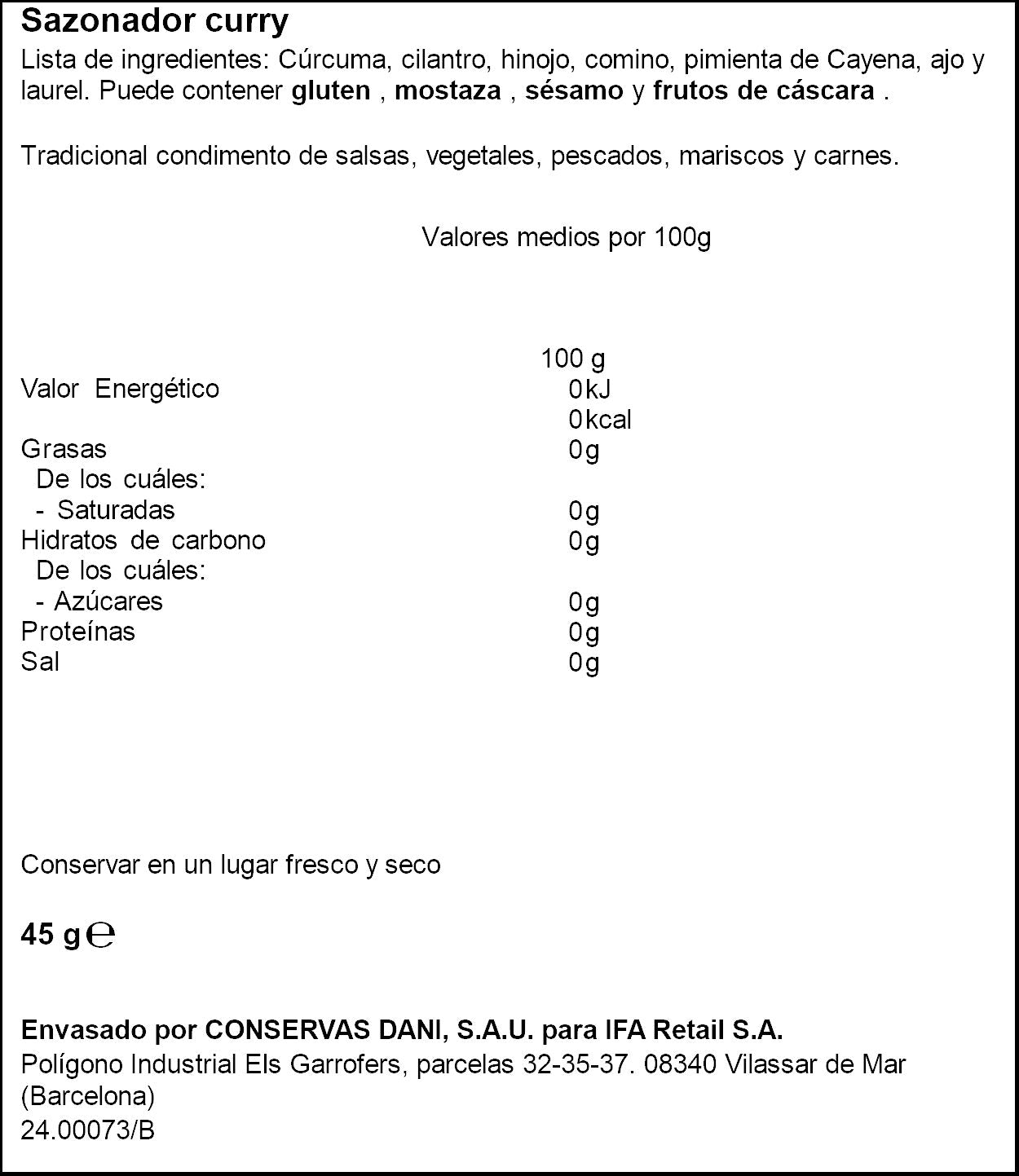 Curry  Ifa eliges 45g