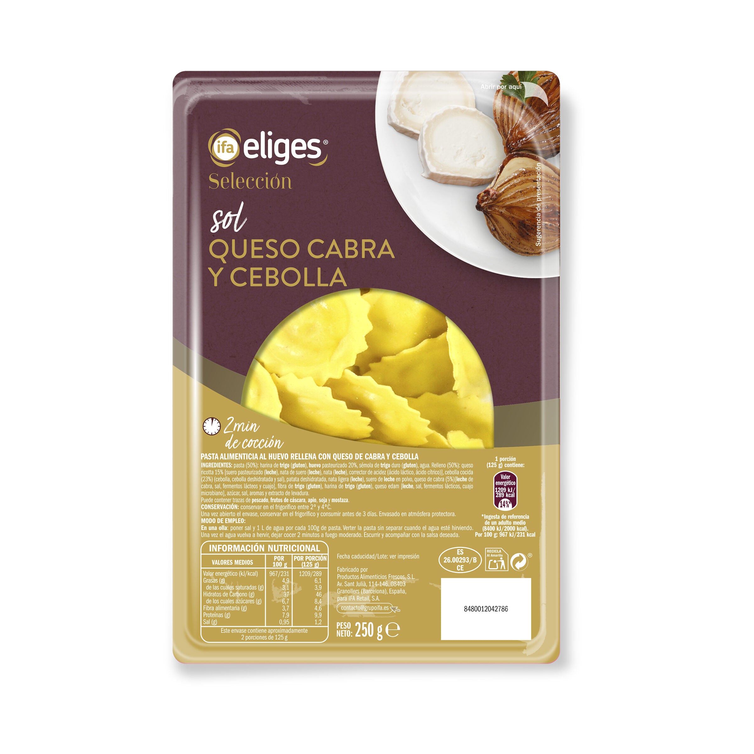 Sol queso cabra/cebolla Ifa eliges 250g