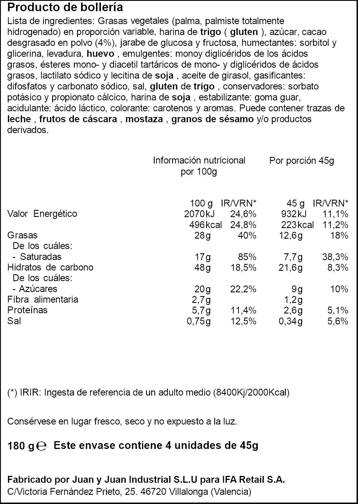 Berlinas cacao Ifa 180g