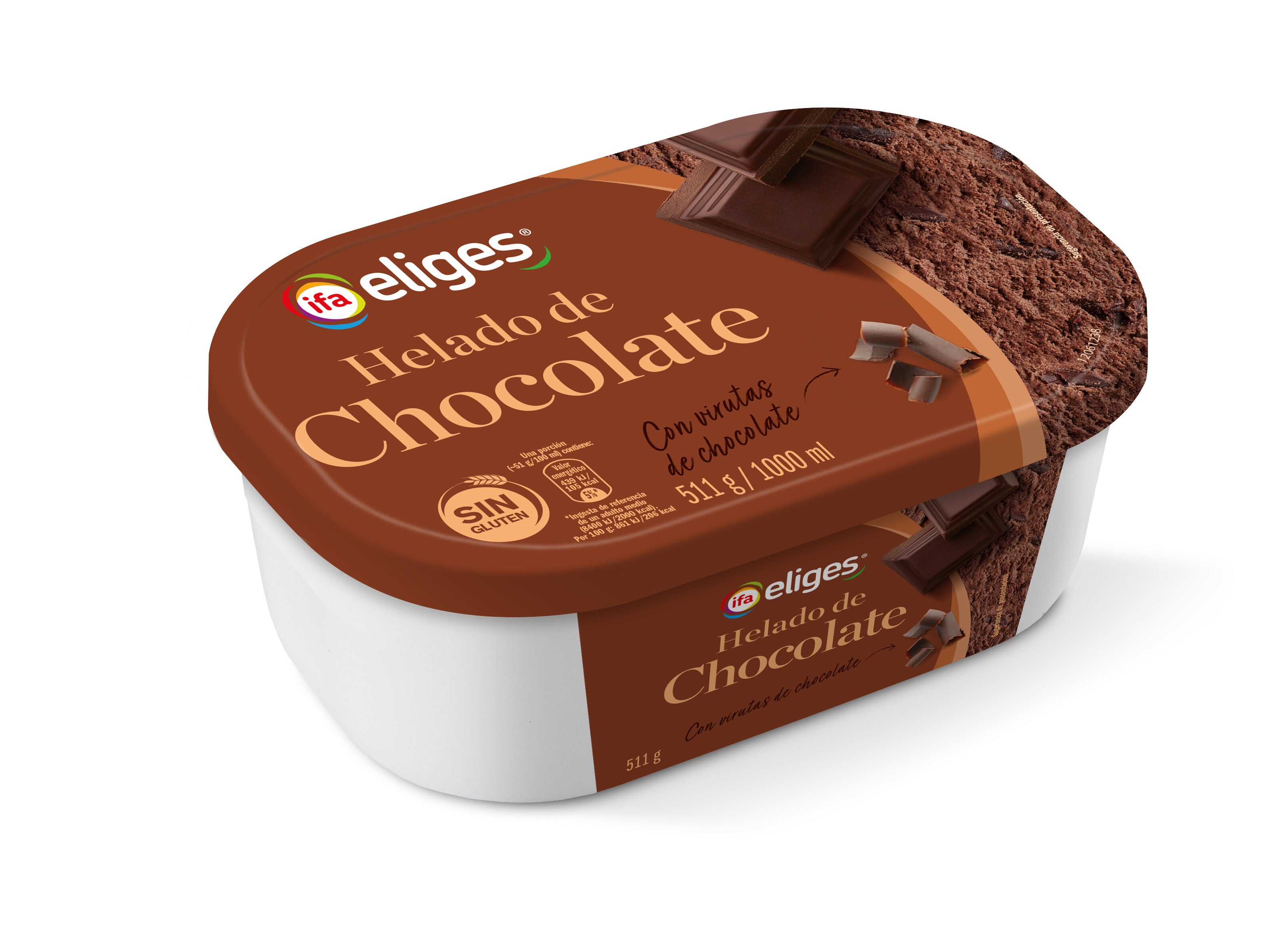 Helado tarrina chocolate Ifa eliges 1l