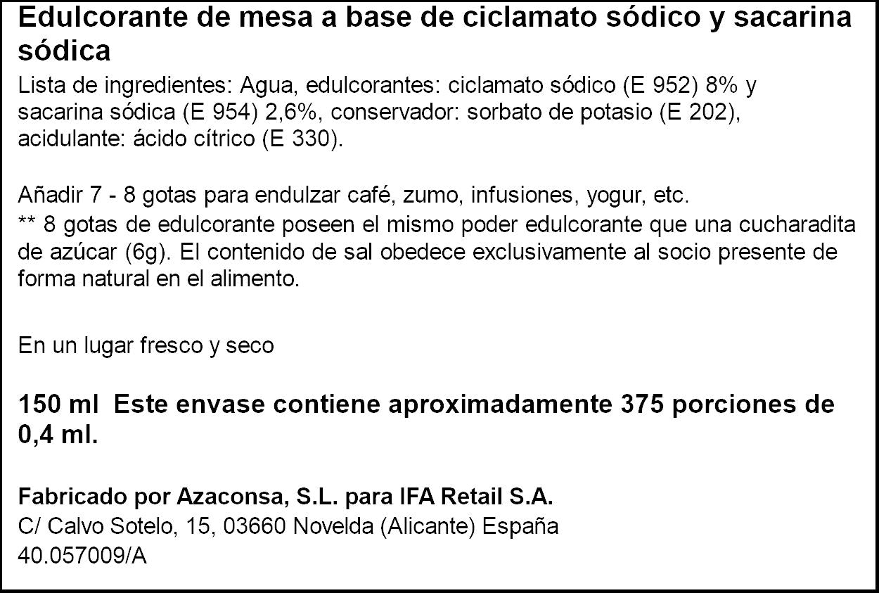 Edulcorante liquido Ifa eliges 150ml