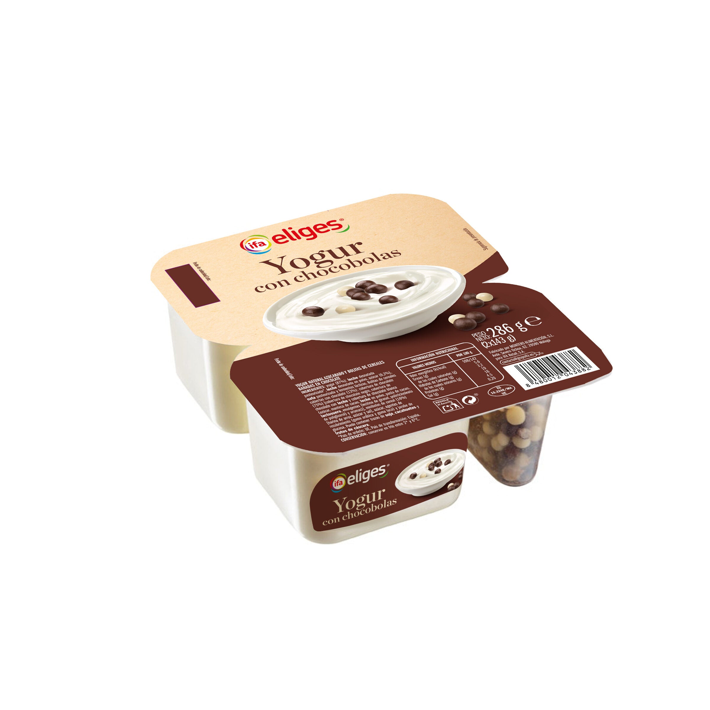 Yogur con chocobolas Ifa eliges p2 143g/u