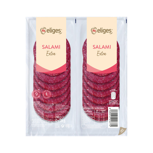 Salami extra lonchas Ifa eliges p2 120g/u La Despensa