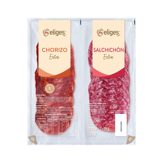 Surtido mixto chorizo y salchichon Ifa eliges p2 120g/u La Despensa