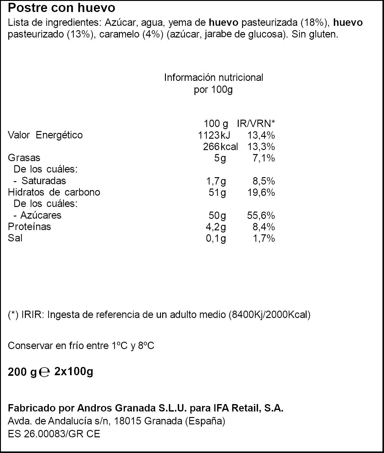 Tocino cielo  Ifa eliges p2 100g/u