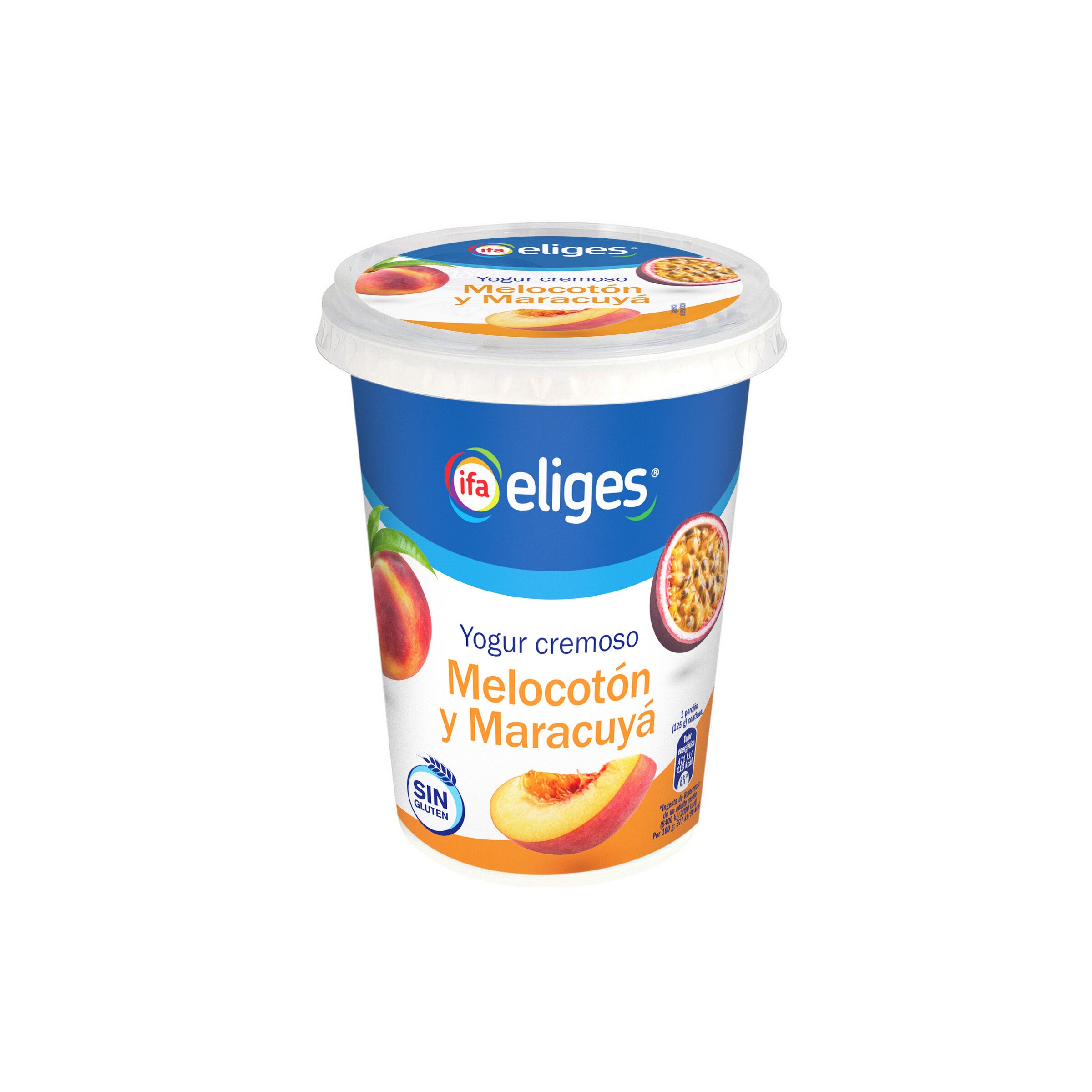 Yogur cremoso melocoton y maracuya Ifa eliges 500g