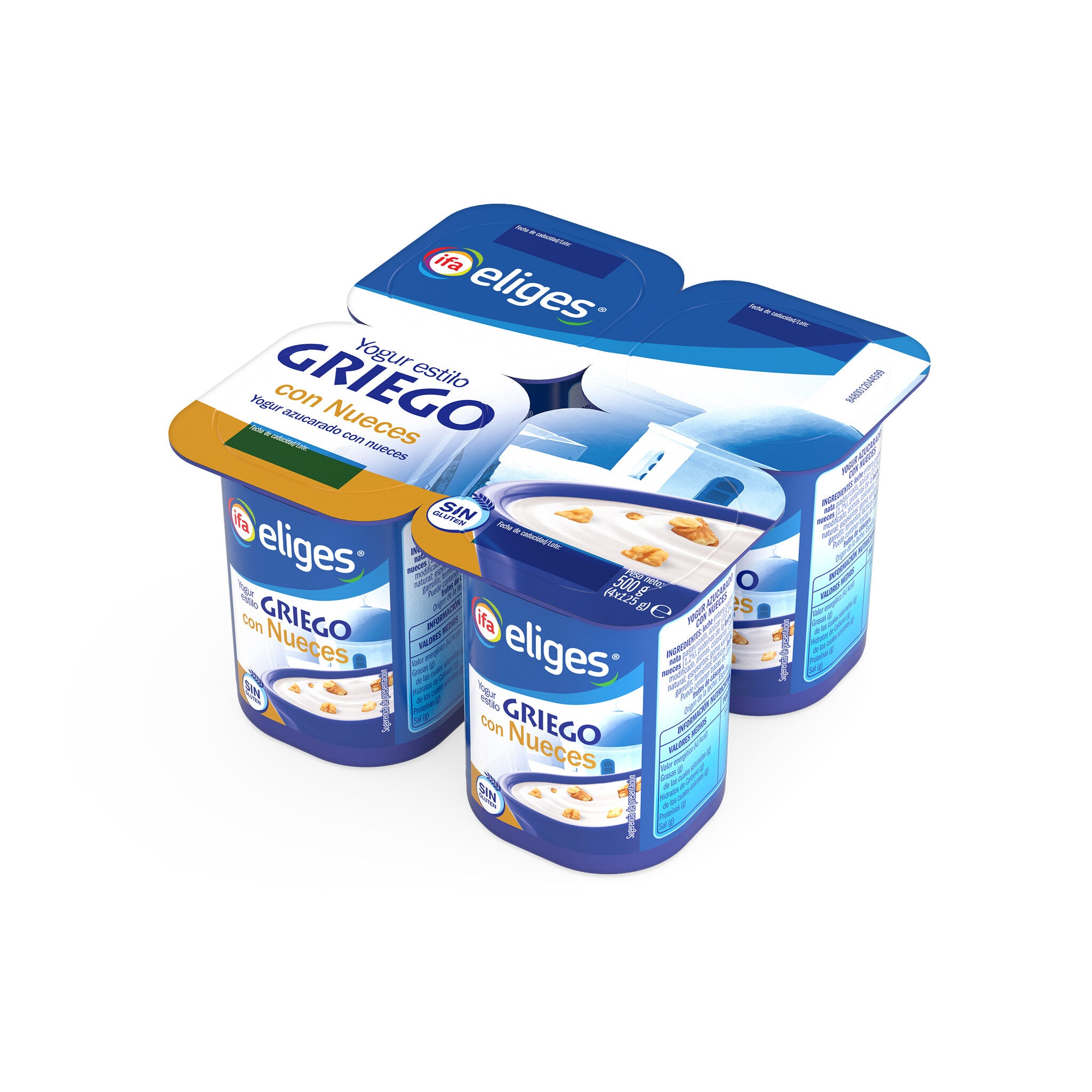 Yogur griego con nuez Ifa eliges p4 125g/u
