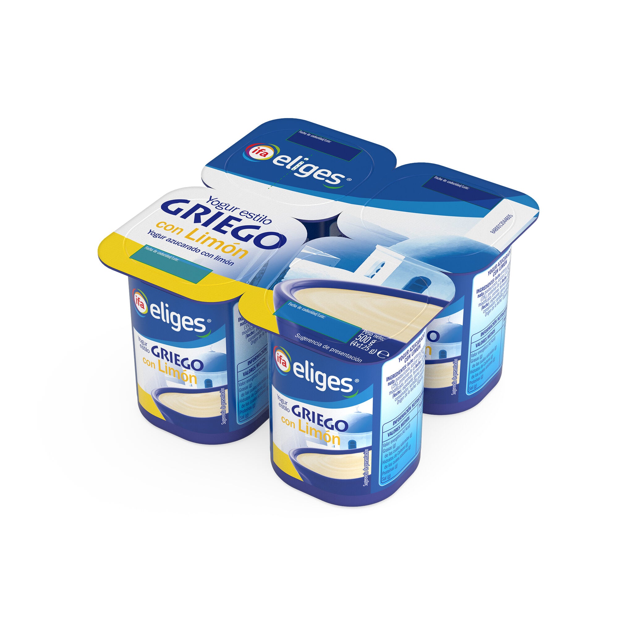 Yogur griego sabor limon Ifa eliges p4 125g