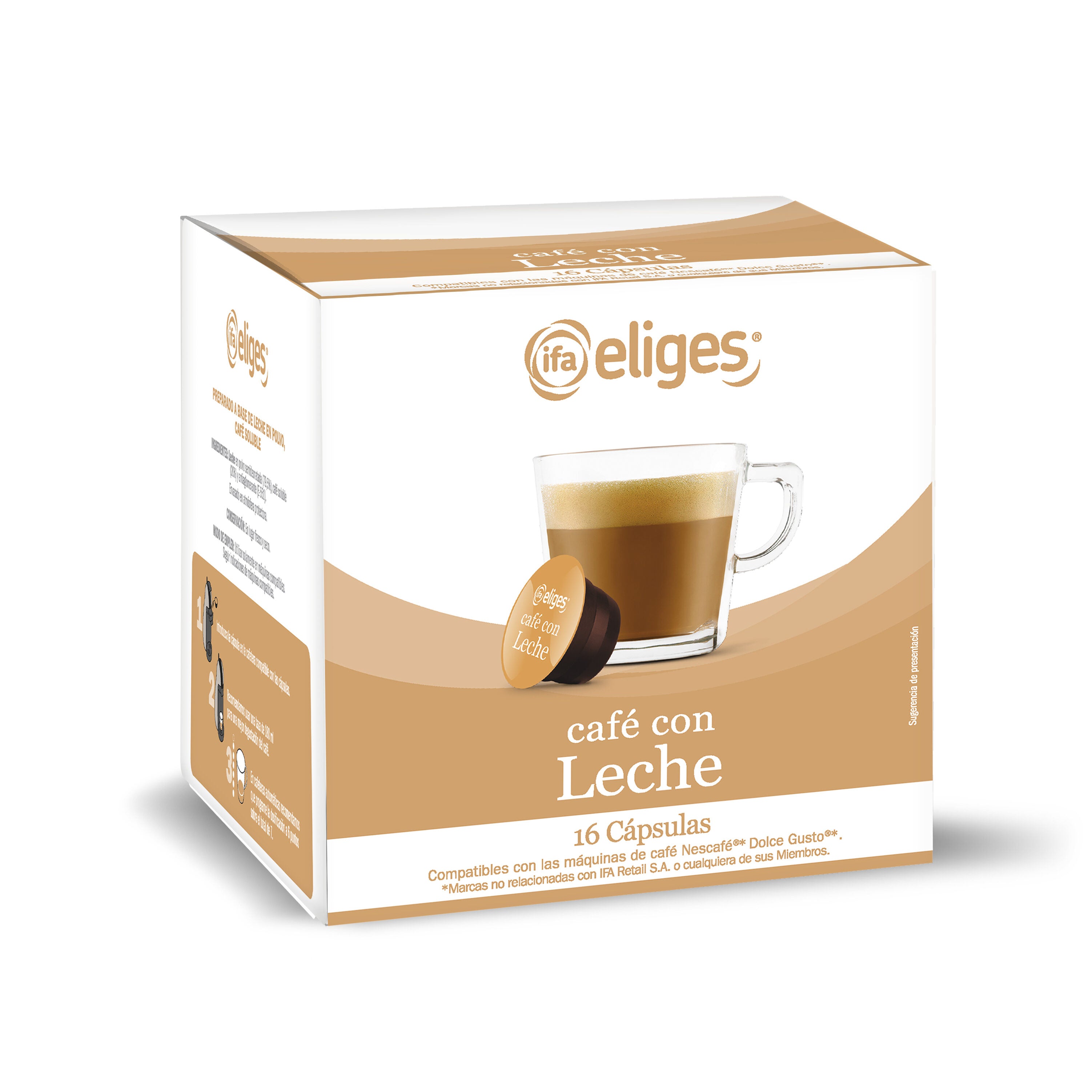Cafe capsula c/leche Ifa eliges p16 160g