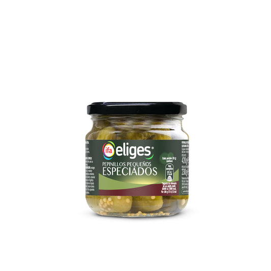 Pepinillo especiado pequeño cristal Ifa eliges 230g escurr La Despensa