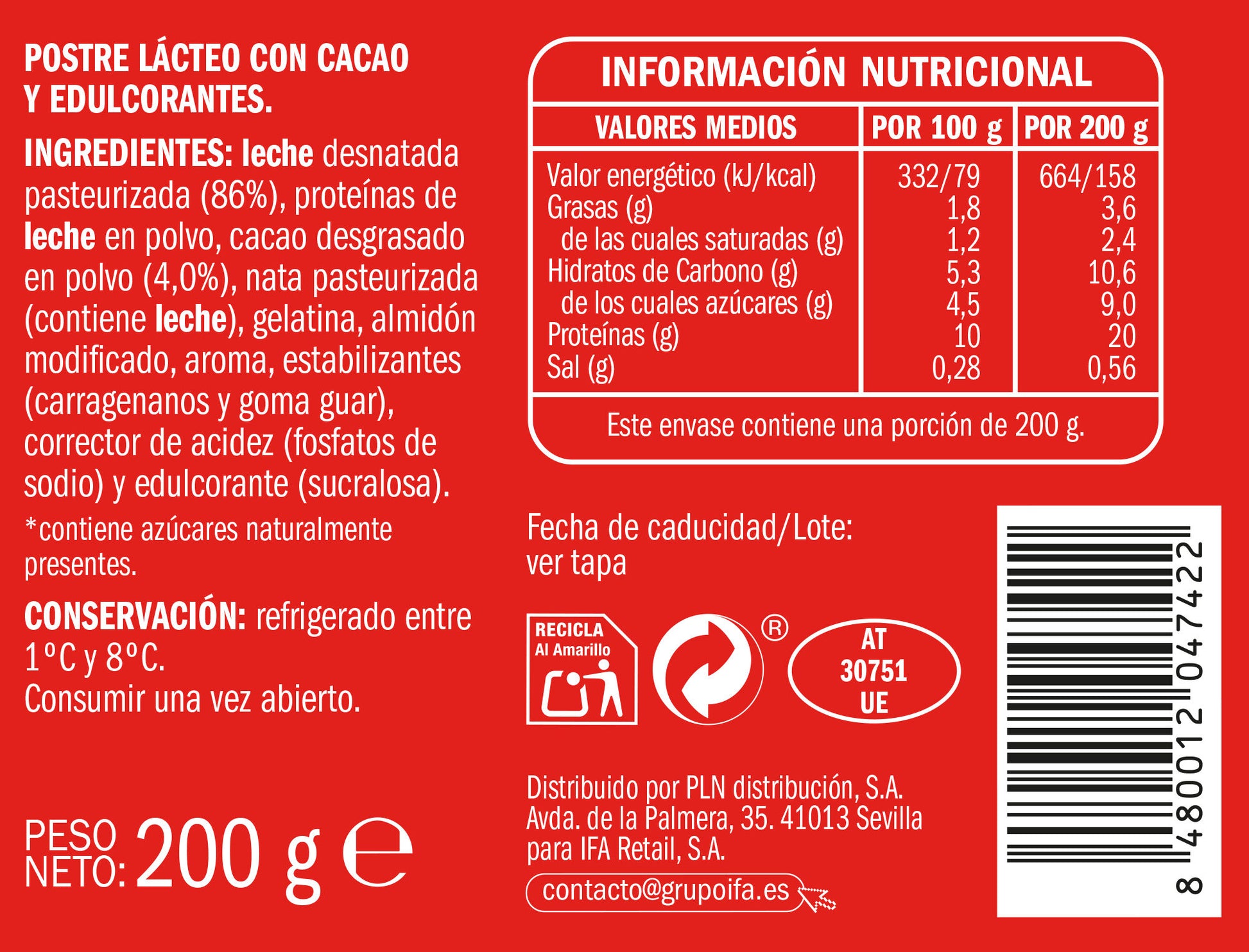 Mousse chocolate proteico Ifa eliges 200g