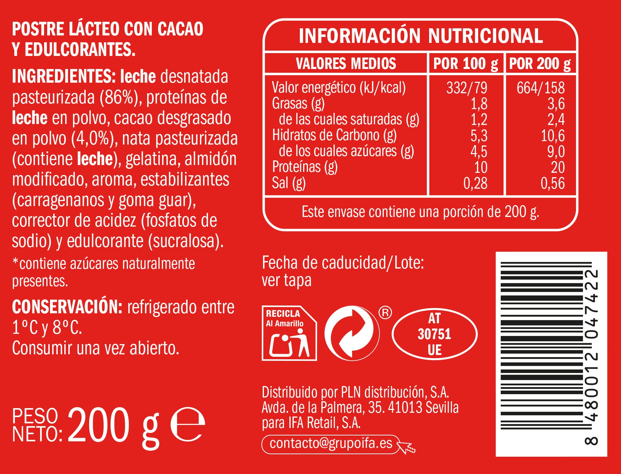 Mousse chocolate proteico Ifa eliges 200g