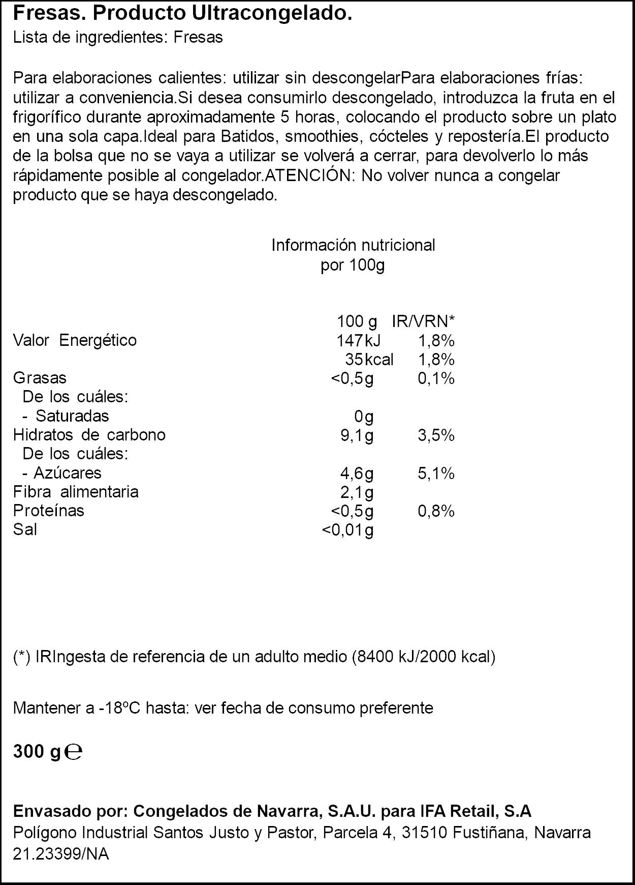 Fresas congeladas Ifa eliges 300g