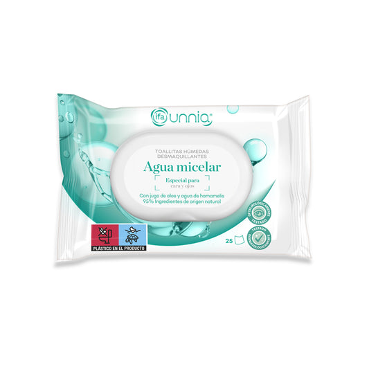Toallitas desmaquilladoras micelar con pegatina Ifa unnia 25u La Despensa