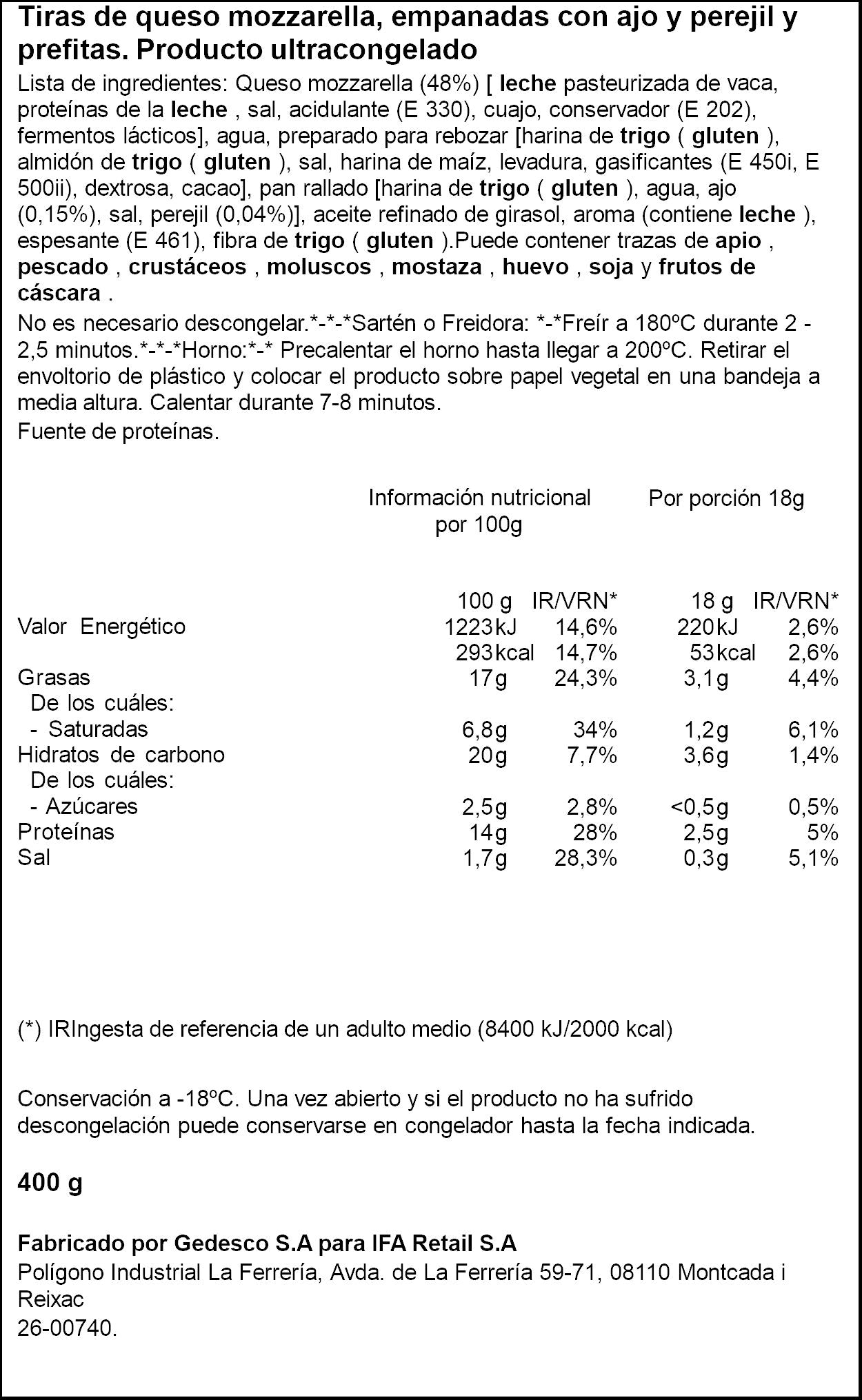 Finger mozzarella Ifa eliges 400g