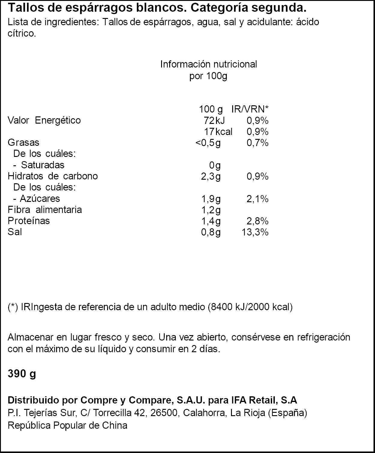 Tallo espárrago  Ifa eliges 240g