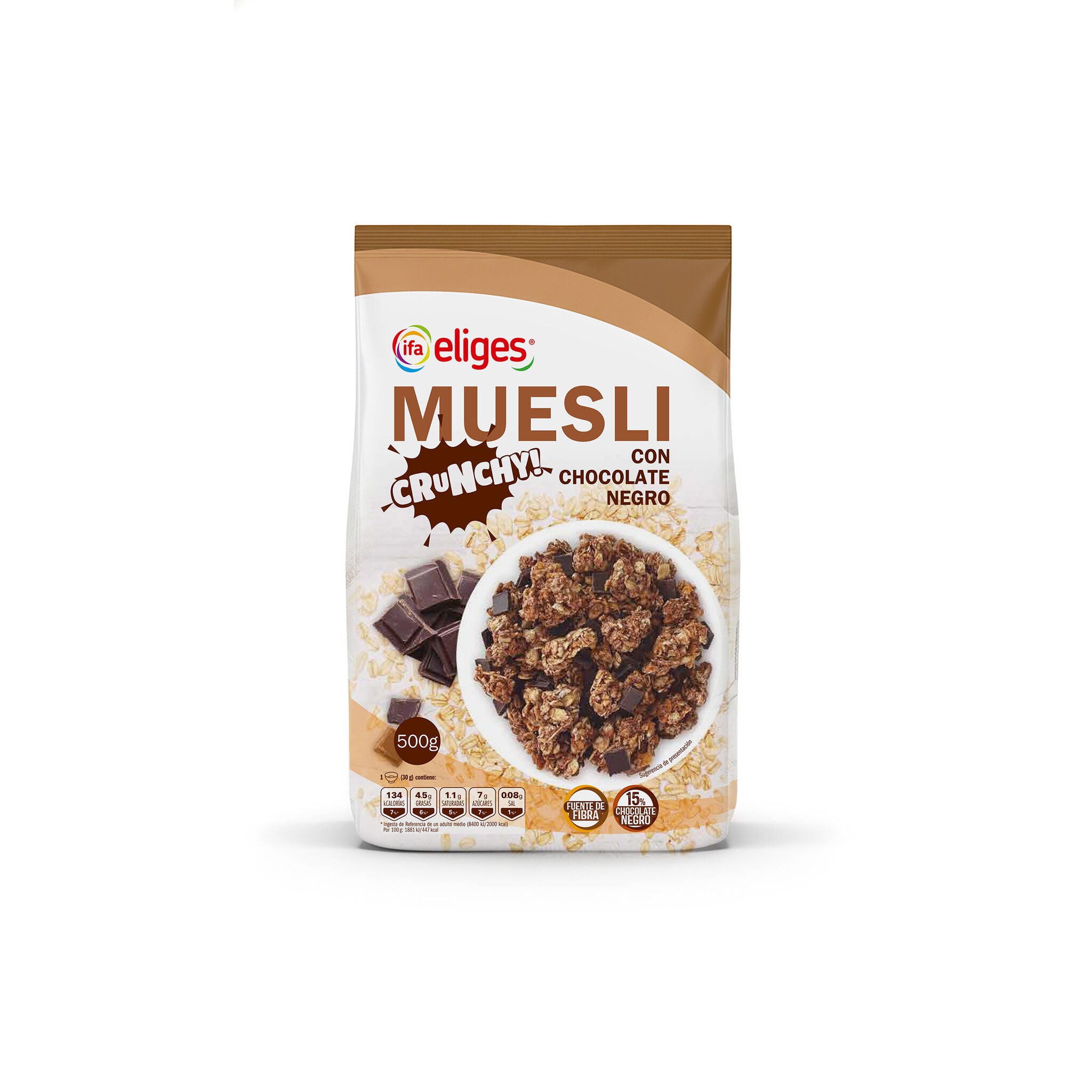Cereal muesli crujiente c/chocolate Ifa eliges 500g