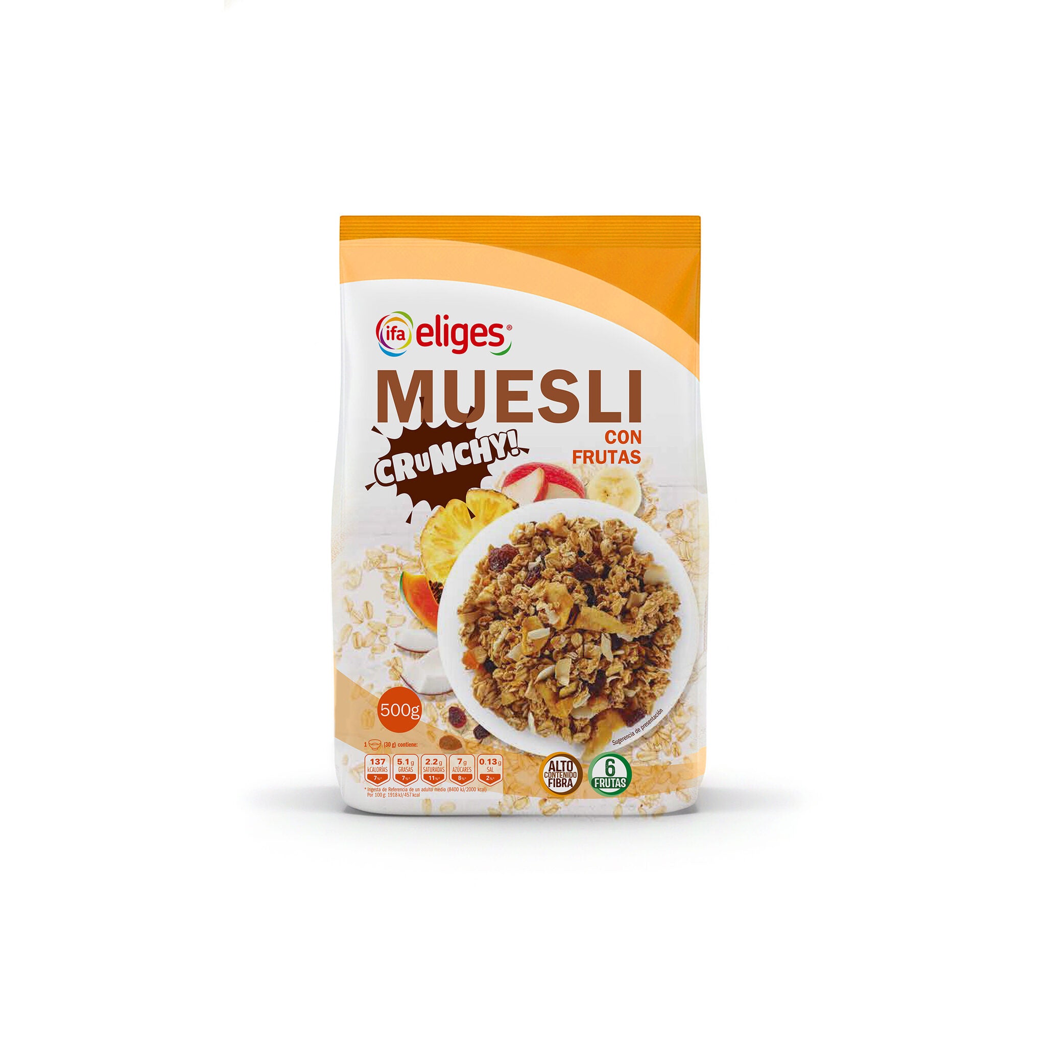 Ceral muesli crujiente c/frutas Ifa eliges 500g
