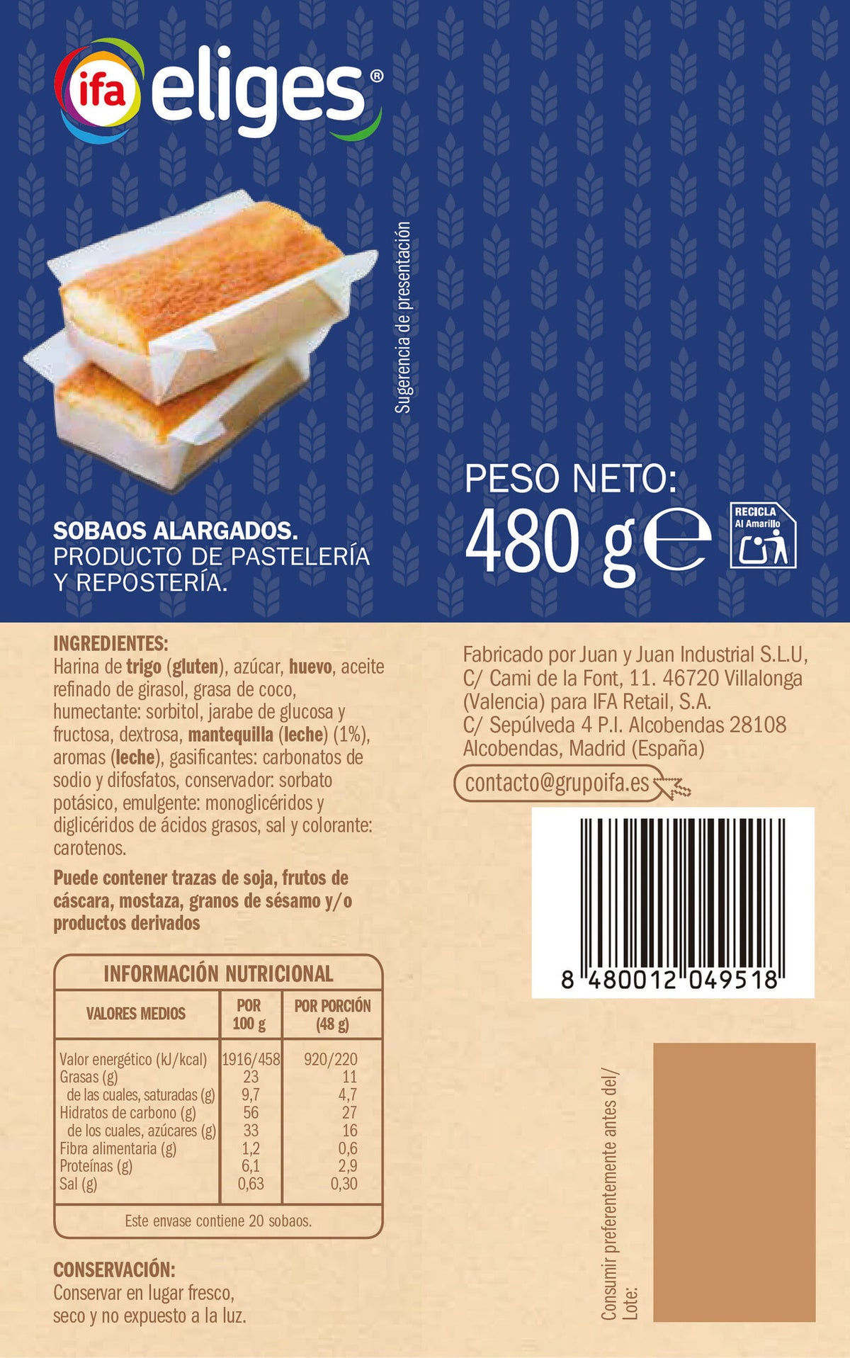 Sobaos  Ifa eliges 20u 480g