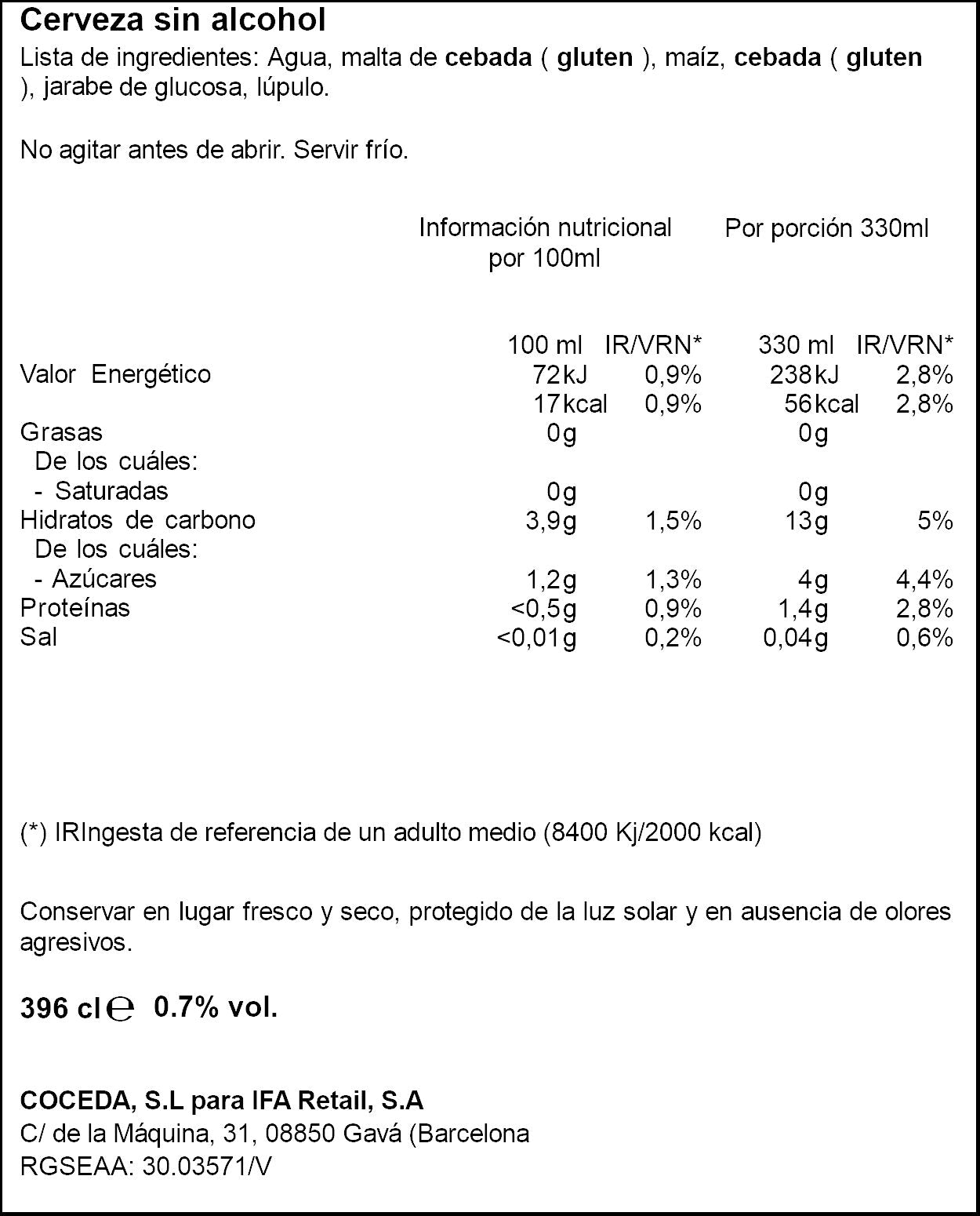Cerveza rubia s/alcohol lata Mollen bier 330ml