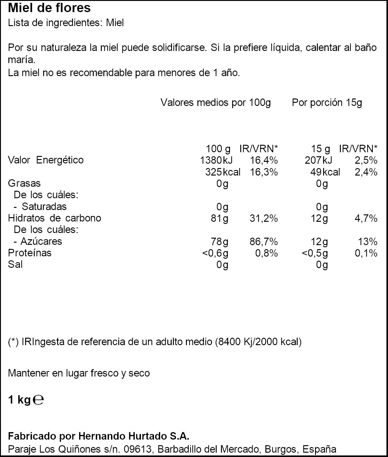 Miel cristal Ifa eliges 1kg