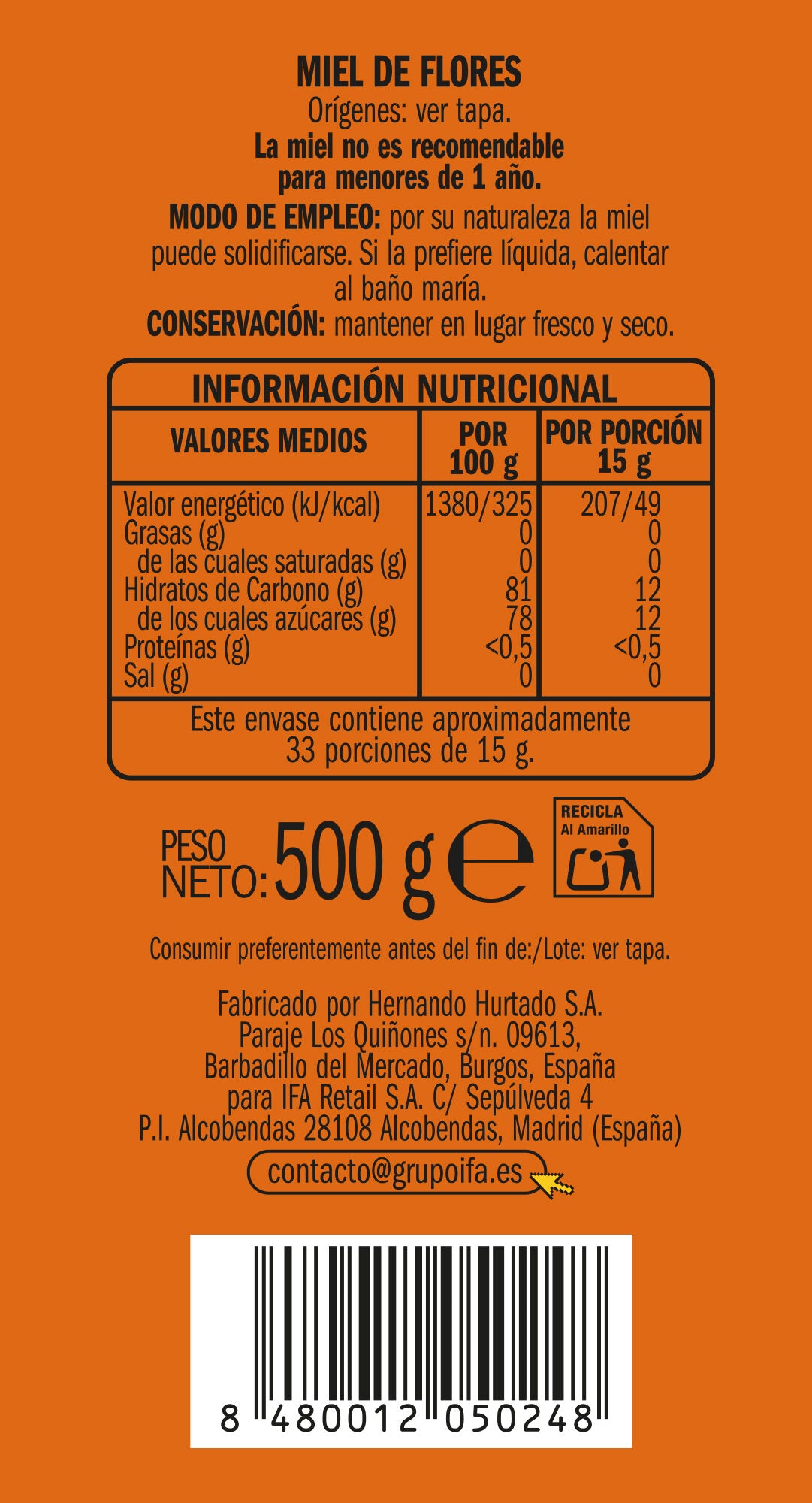 Miel antigoteo pet Ifa eliges 500g