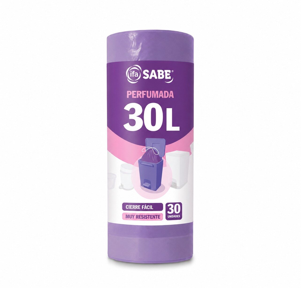 Bolsas basura 30l cierre perfumada blanca Ifa sabe 20u