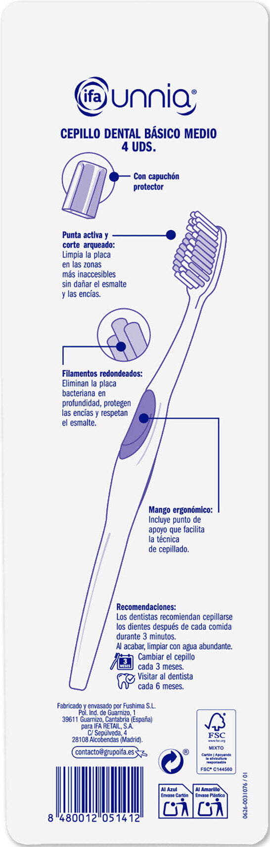 Cepillo dental basico medio Ifa unnia p4
