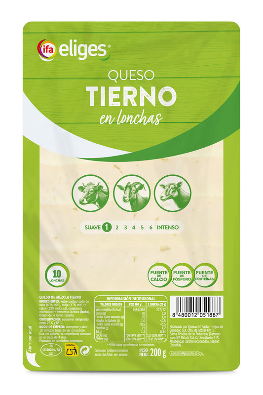 Queso tierno loncha Ifa eliges 200g La Despensa