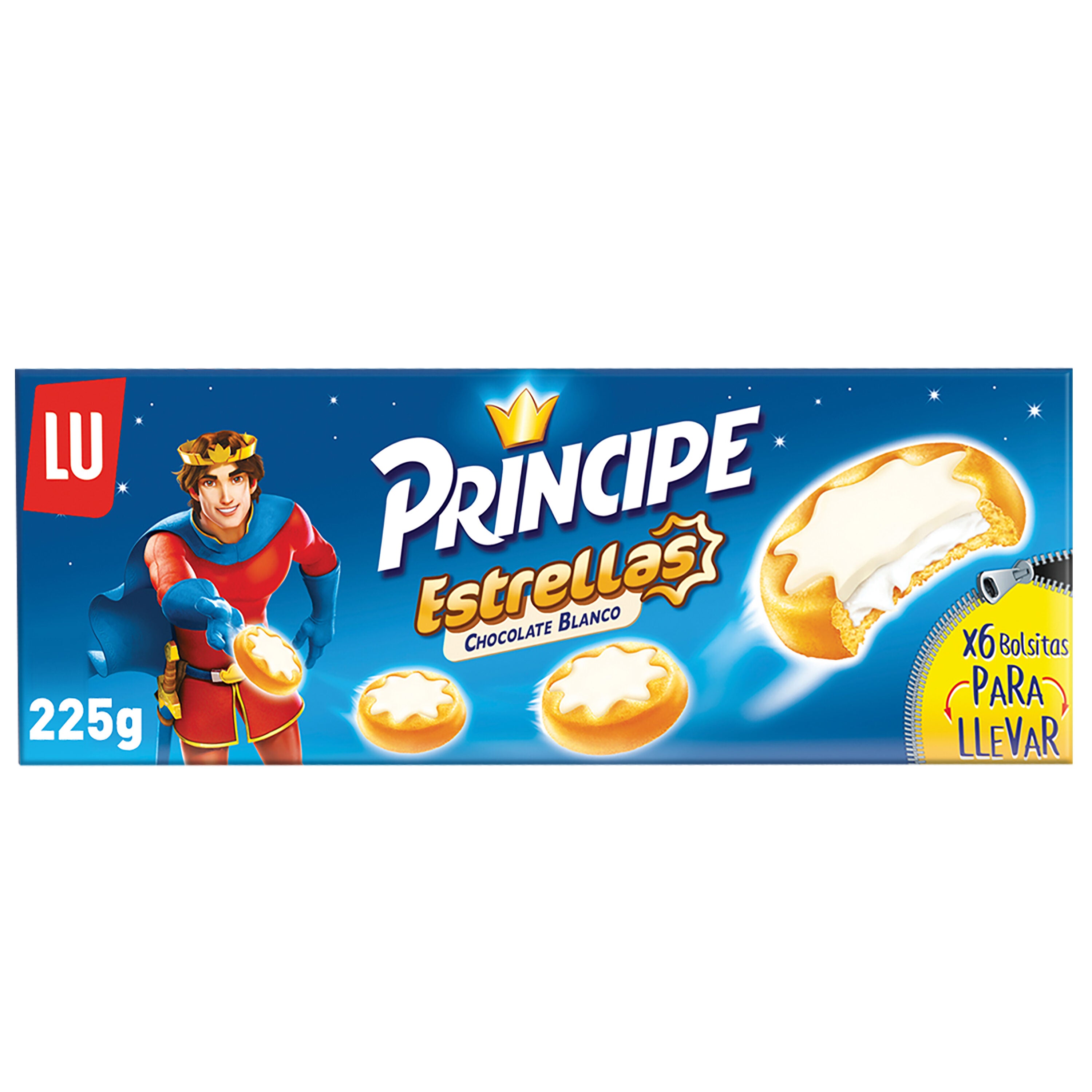 Galleta rellena chocolate blanco estrella Príncipe 225g