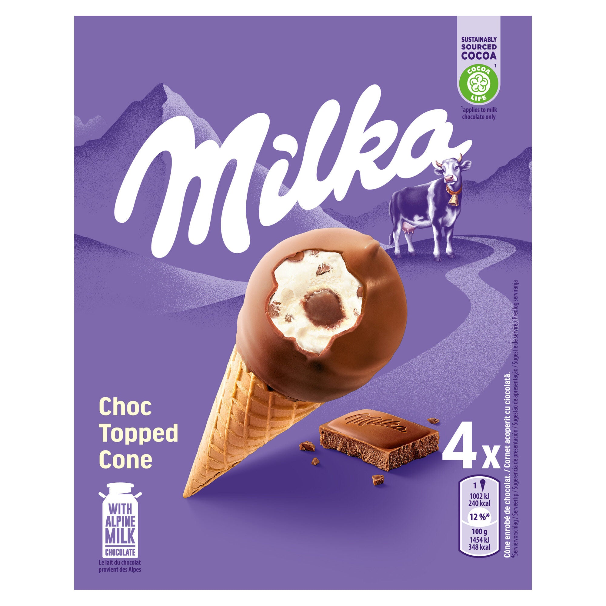 Cono bola Milka p4x100ml