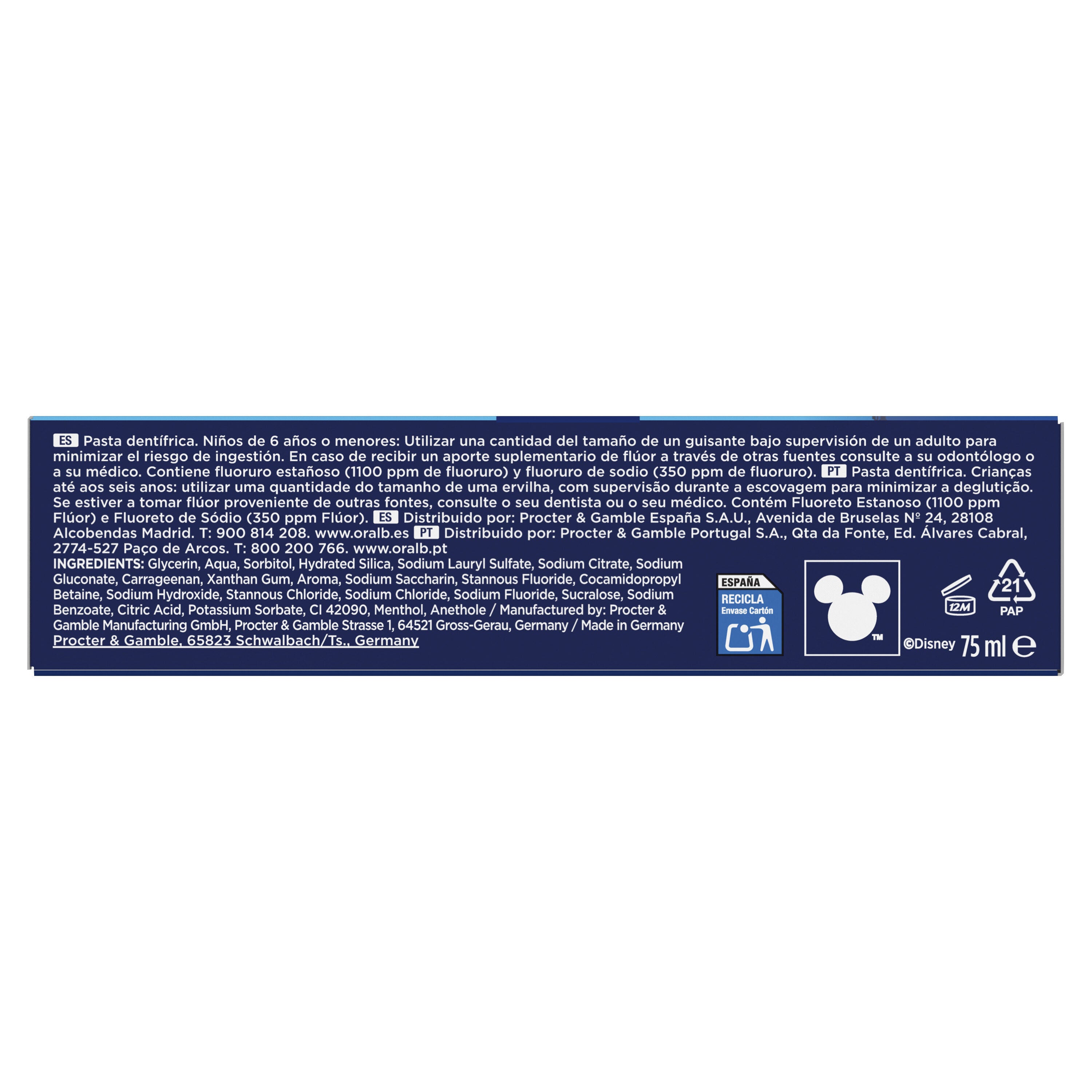 Dentífrico kids Oral-b 75ml