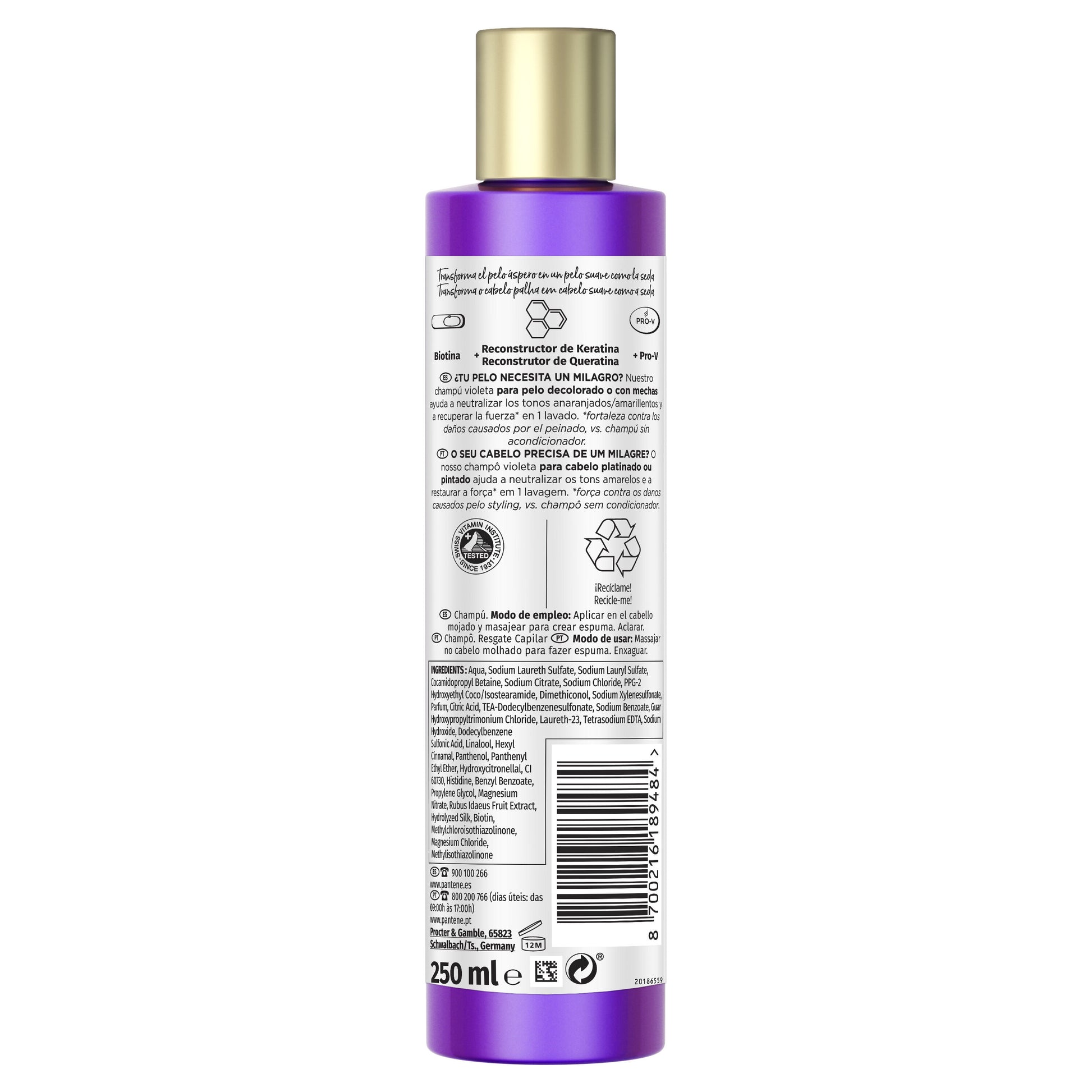 Champú seda violeta Pantene 250ml