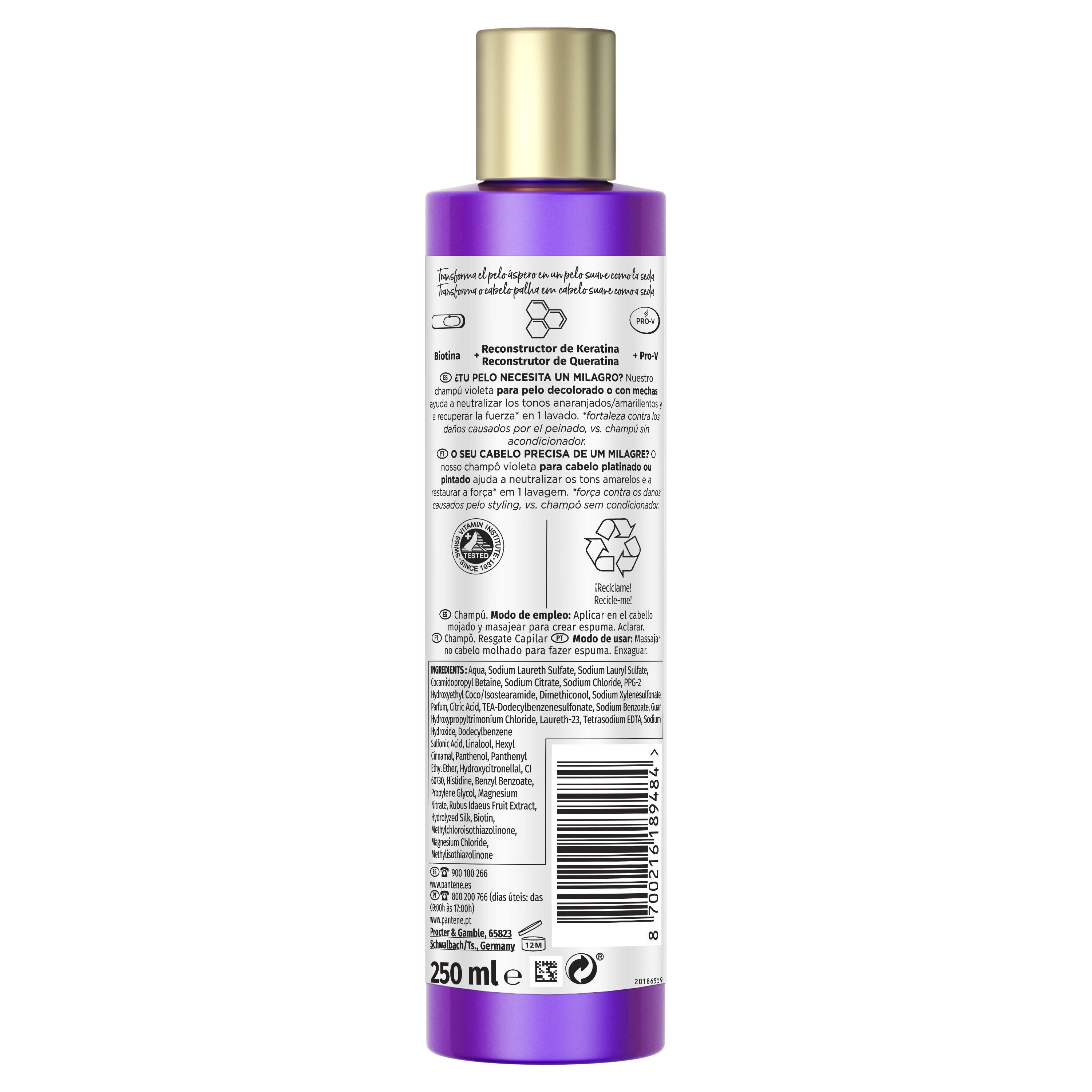 Champú seda violeta Pantene 250ml