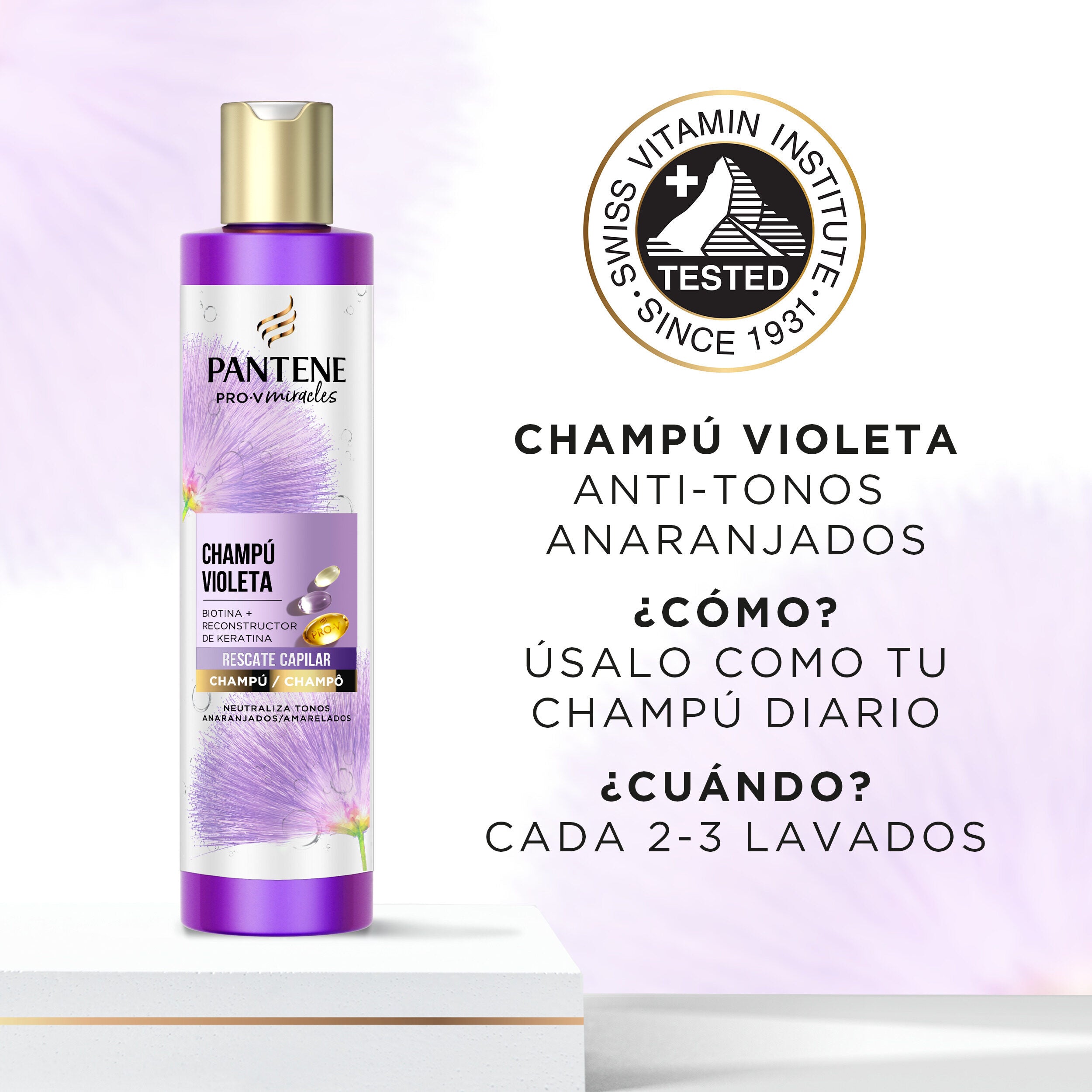 Champú seda violeta Pantene 250ml